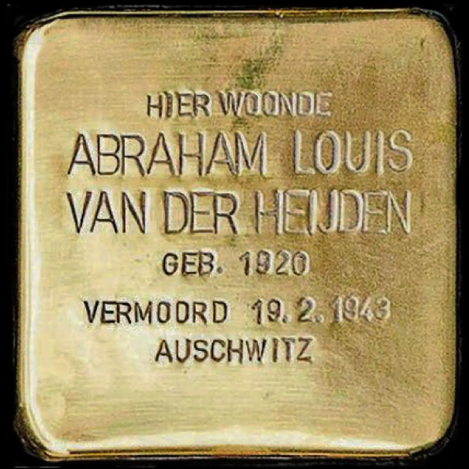 Struikelsteen voor Abraham Louis Henri van der Heijden