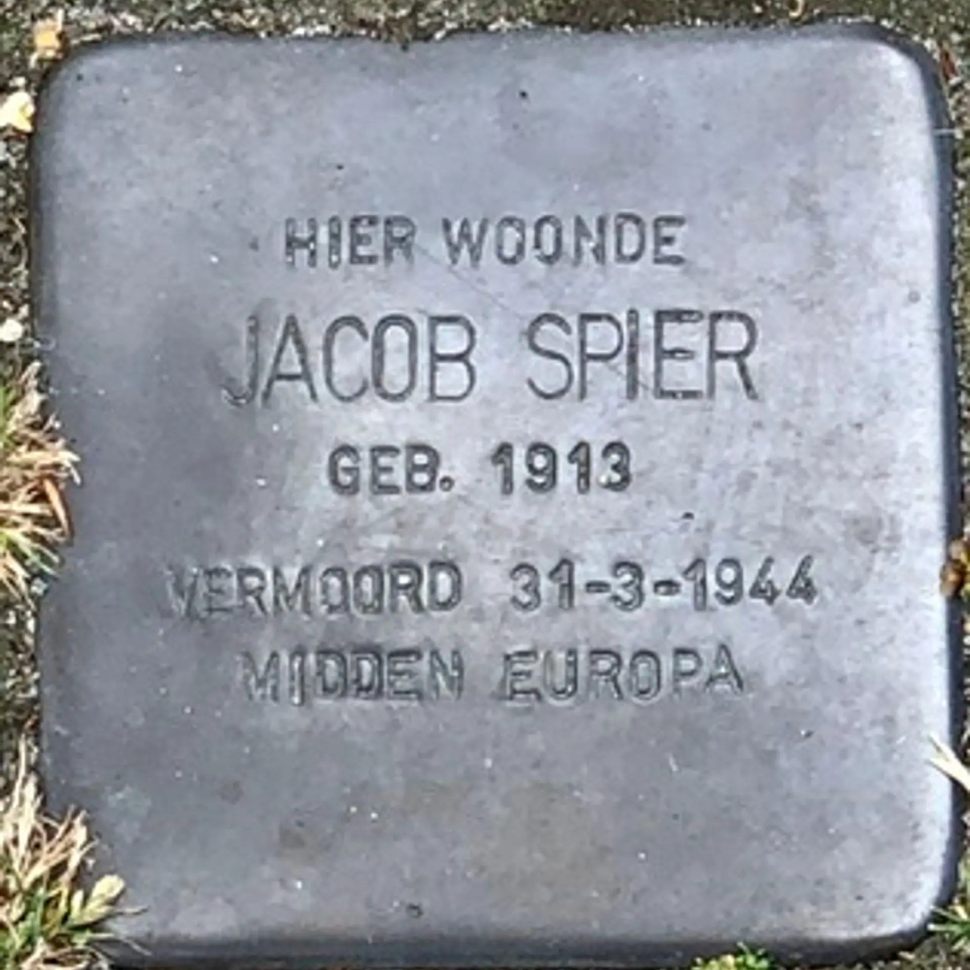 Struikelsteen voor Jacob Spier