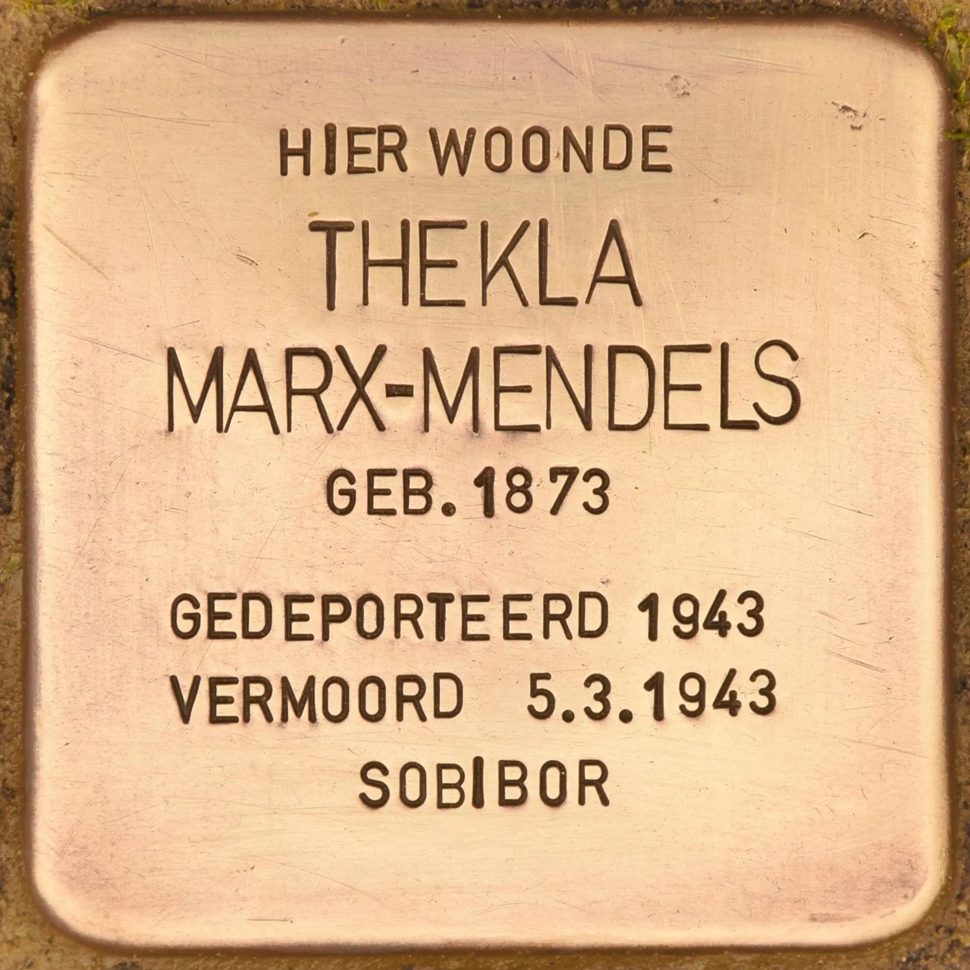 Struikelsteen voor Thekla Mendels-Marx