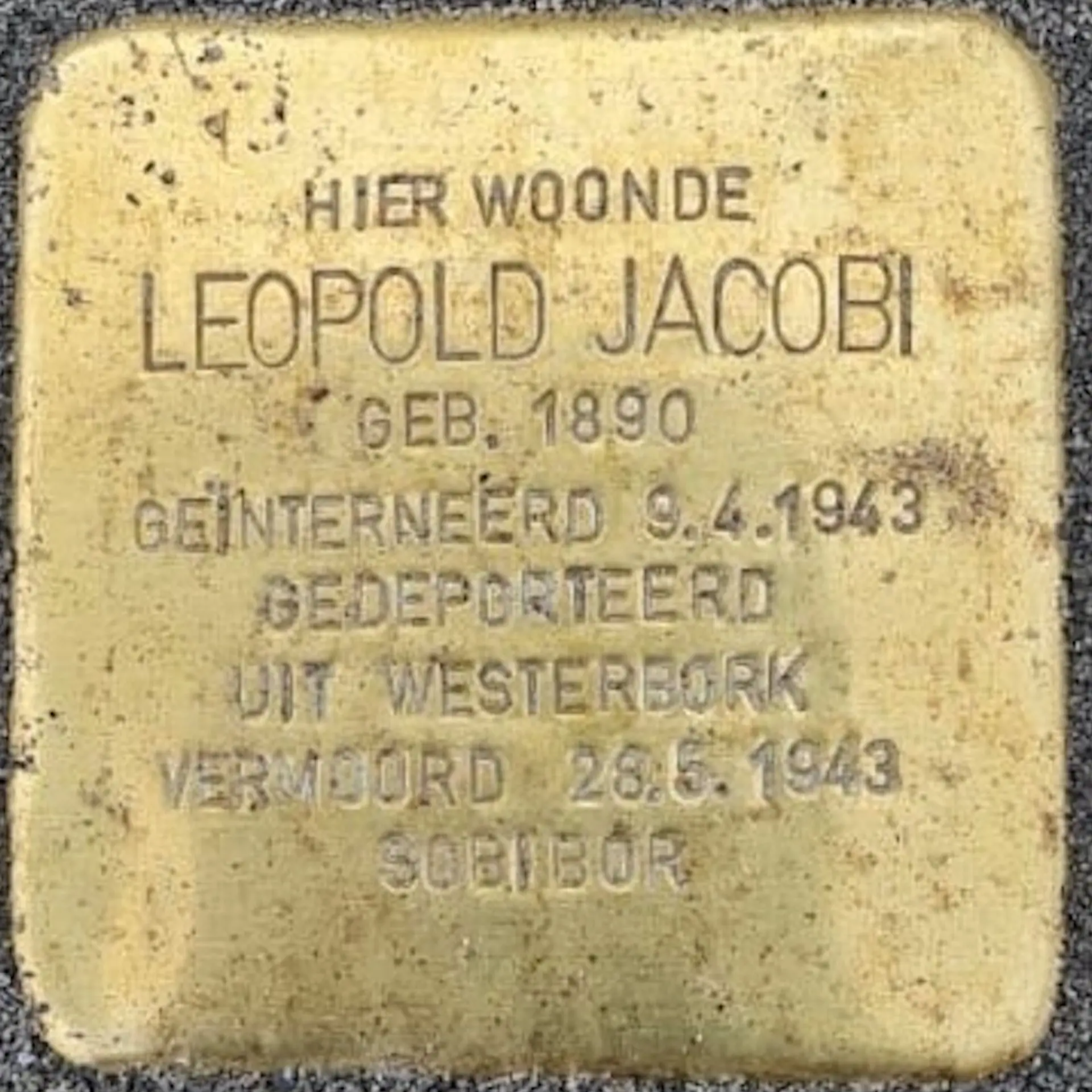 Struikelsteen voor Leopold Jacobi