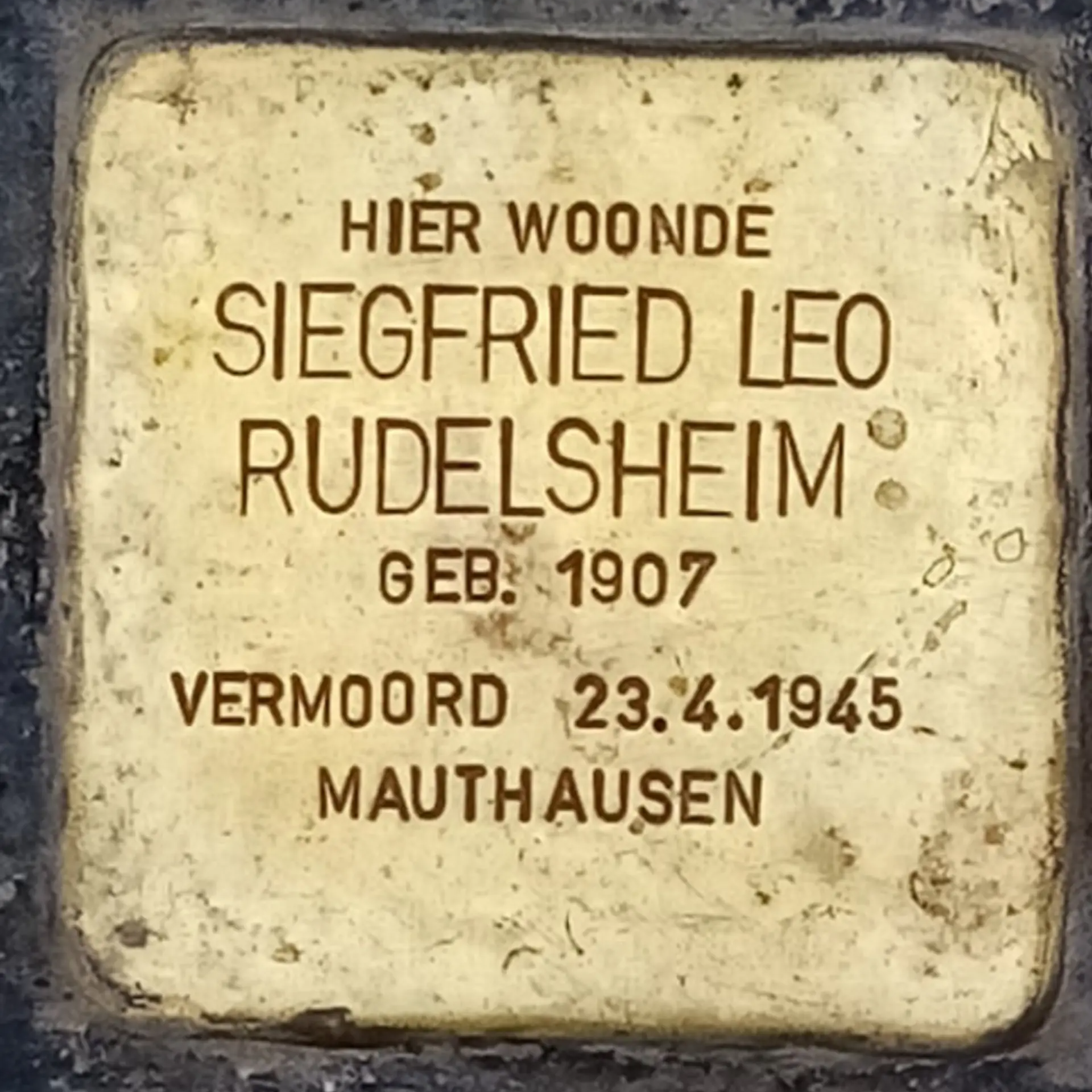 Struikelsteen voor Siegfried Leo Rudelsheim