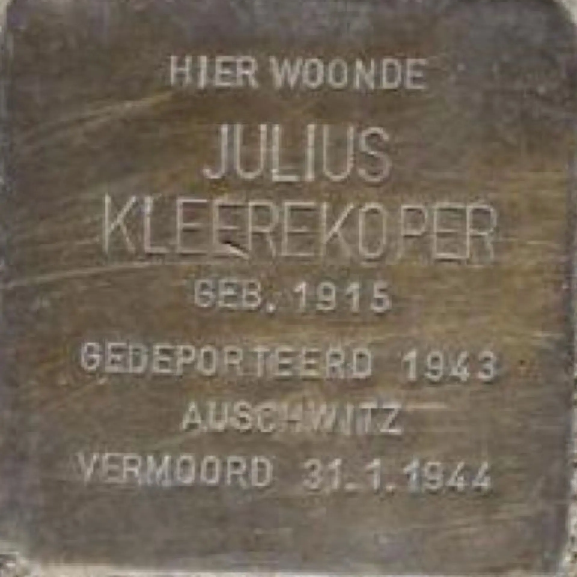 Struikelsteen voor Julius Kleerekoper