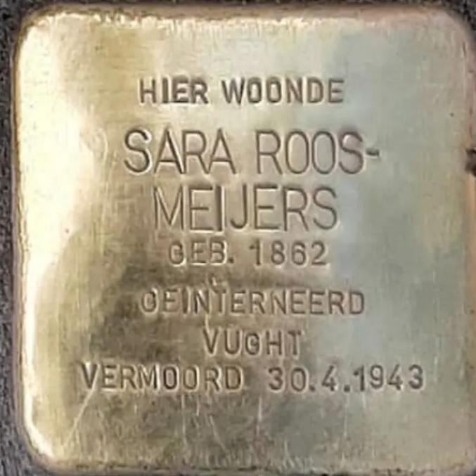 Struikelsteen voor Sara Roos-Meijers
