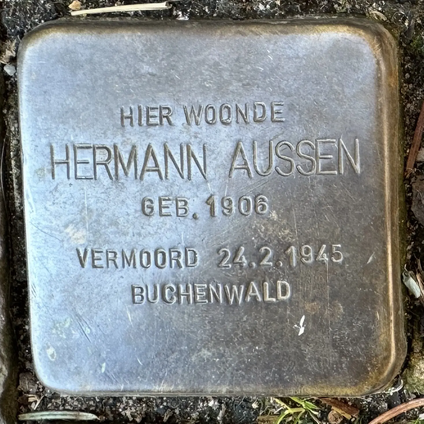 Struikelsteen voor Hermann Aussen