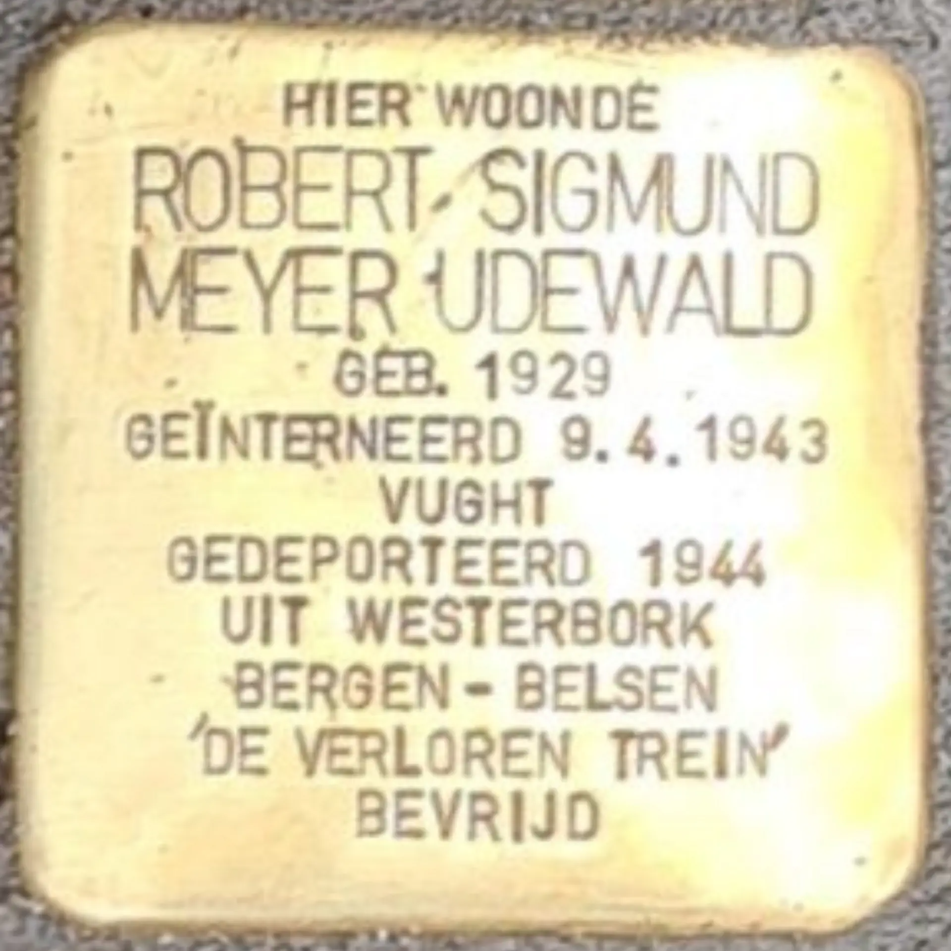 Struikelsteen voor Robert Meijer Udewald