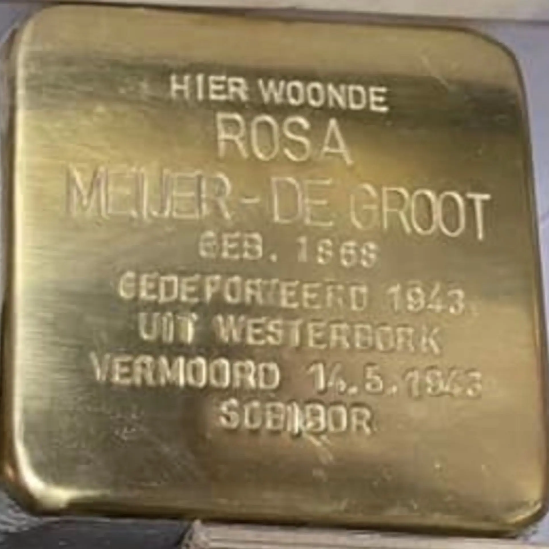 Struikelsteen voor Rosa Meijer-de Groot