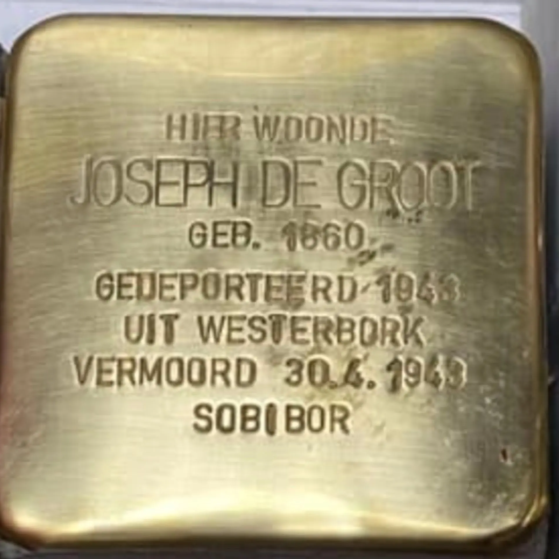 Struikelsteen voor Joseph de Groot