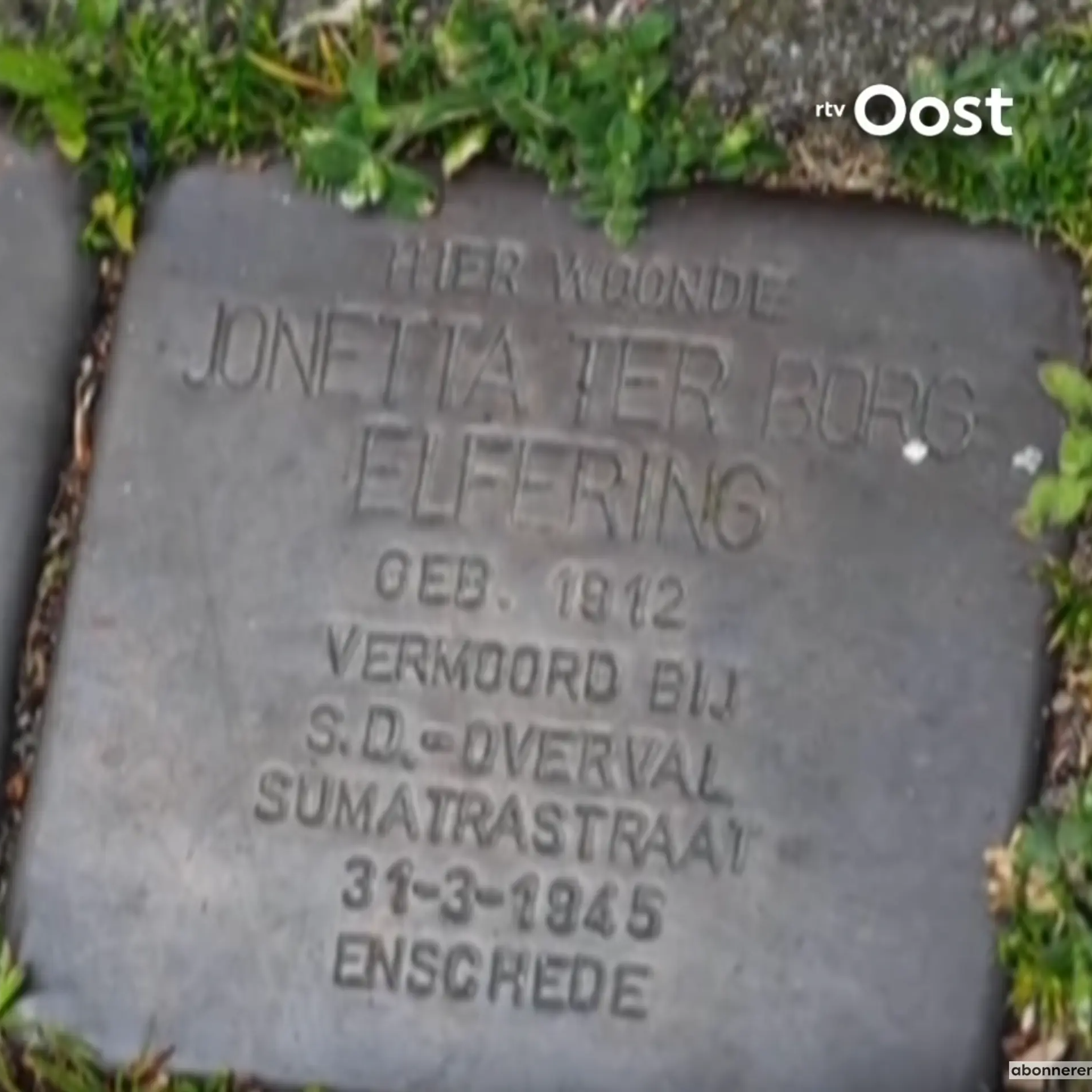 Struikelsteen voor Jonetta ter Borg-Elfering