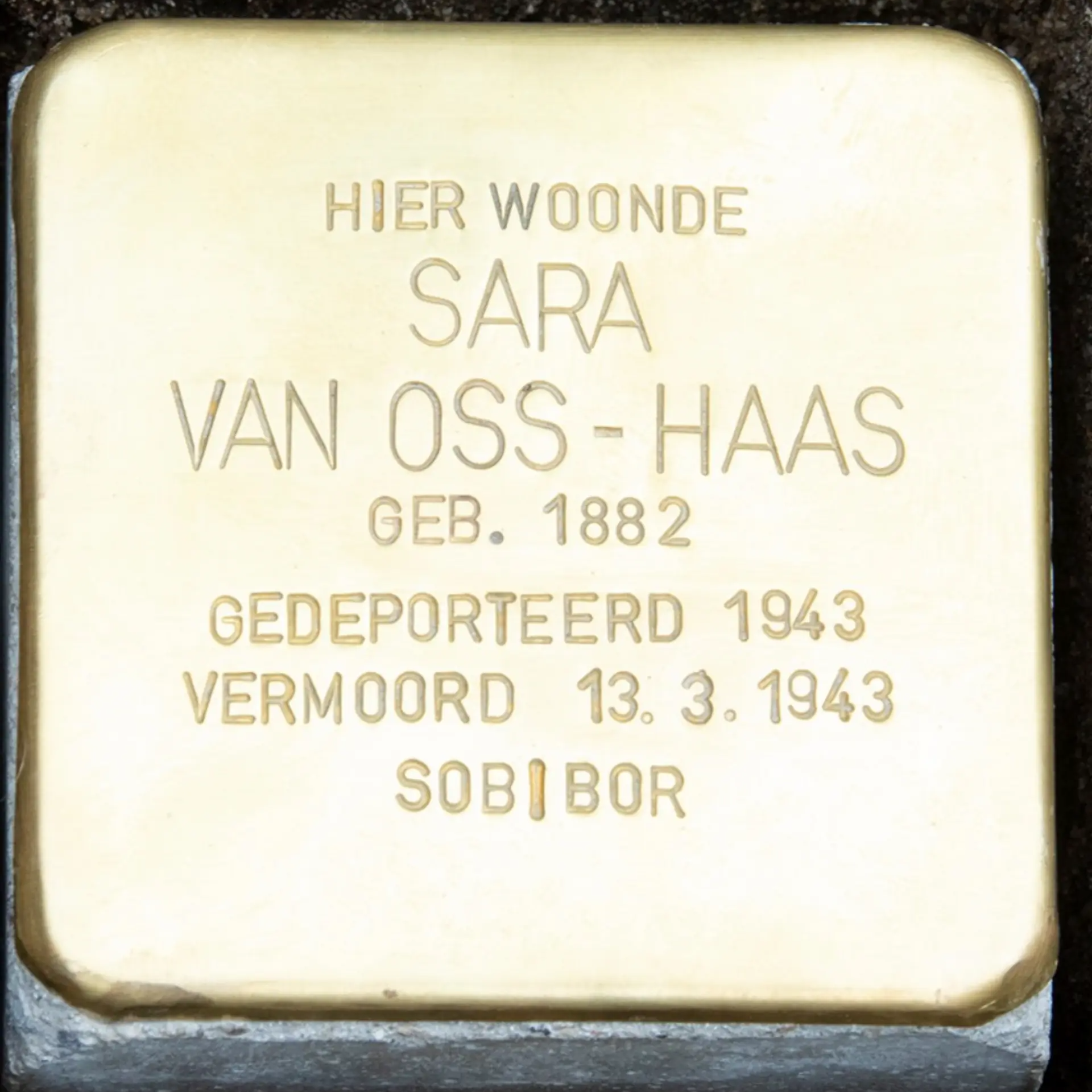 Struikelsteen voor Sara van Oss-Haas