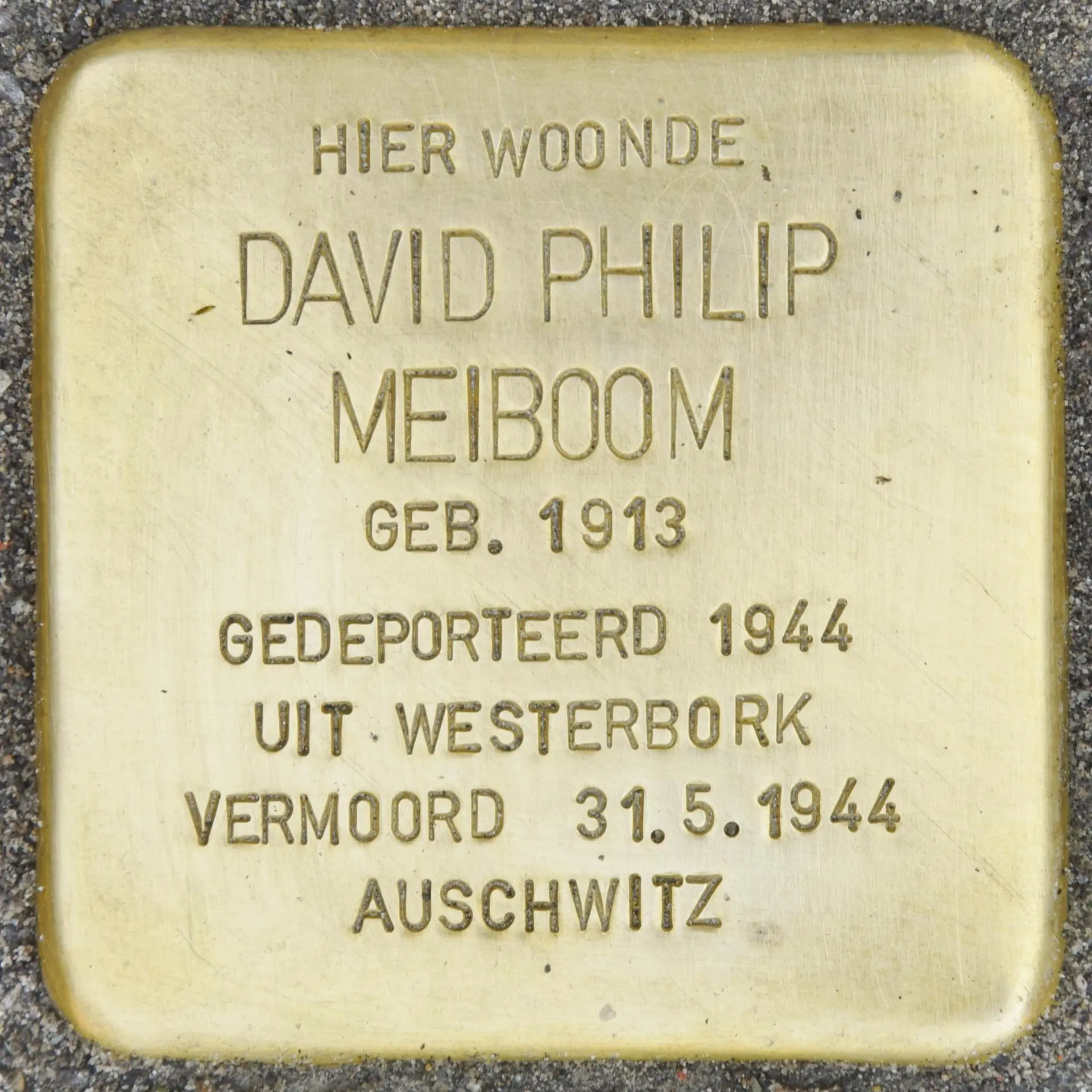 Struikelsteen voor David Philip Barend Meiboom