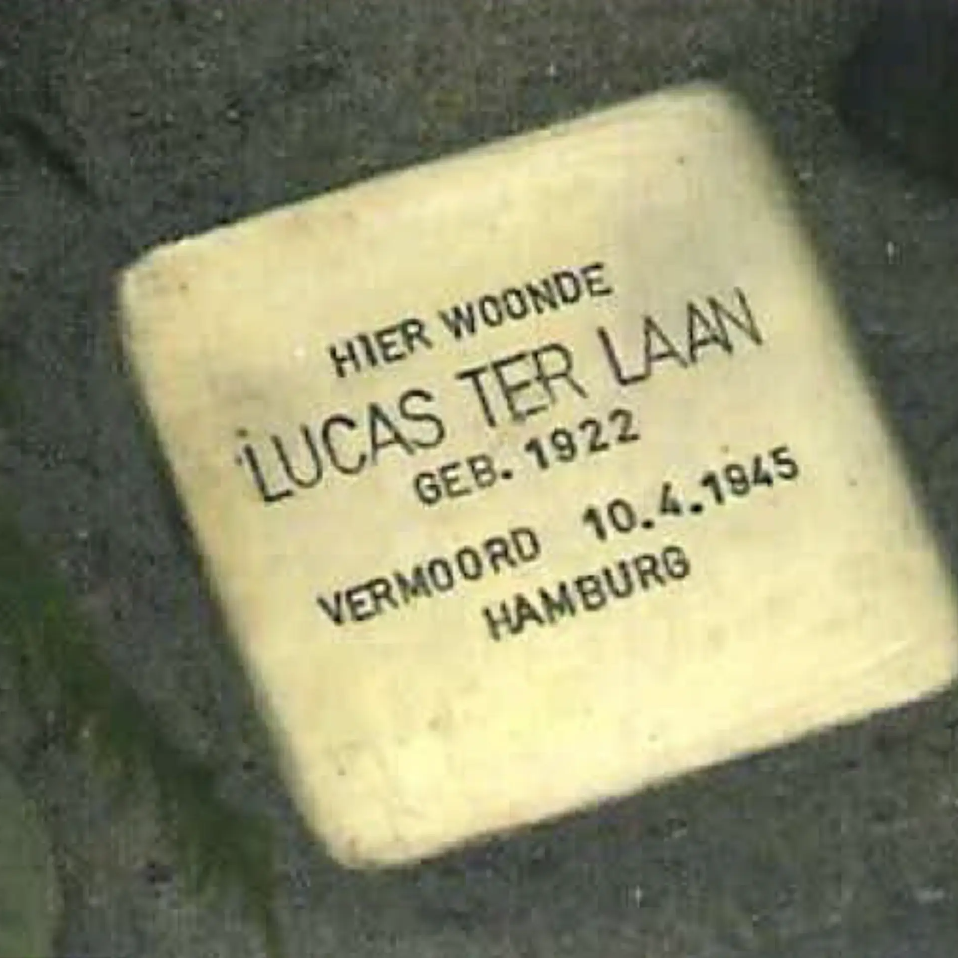 Struikelsteen voor Lucas ter Laan