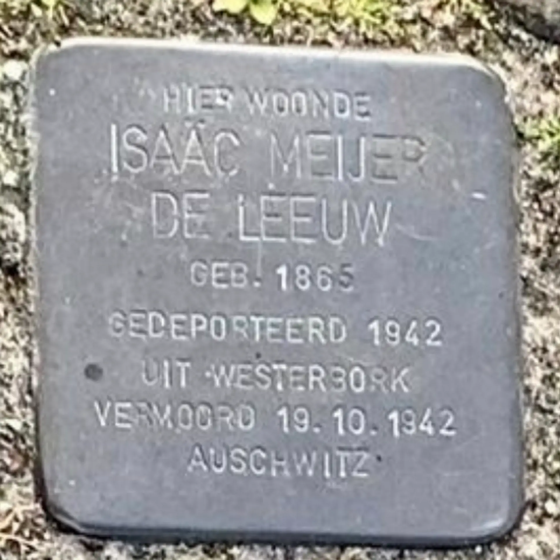 Struikelsteen voor Isaäc Meijer de Leeuw
