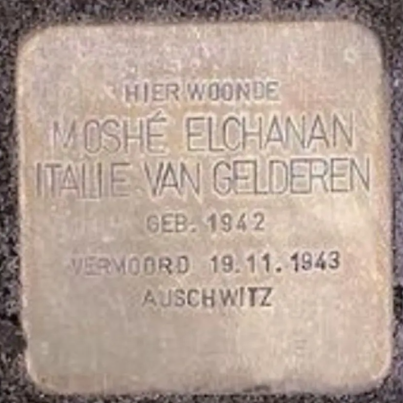 Struikelsteen voor Moshé Elchanan Italie van Gelderen