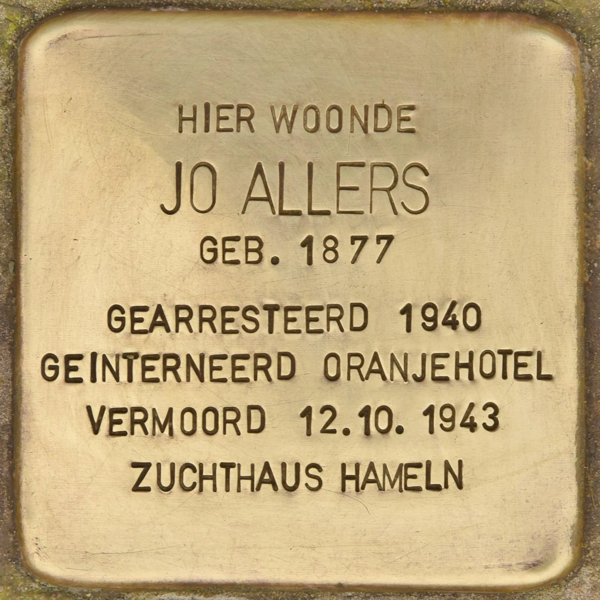 Struikelsteen voor Johannes Hendricus Karel Allers