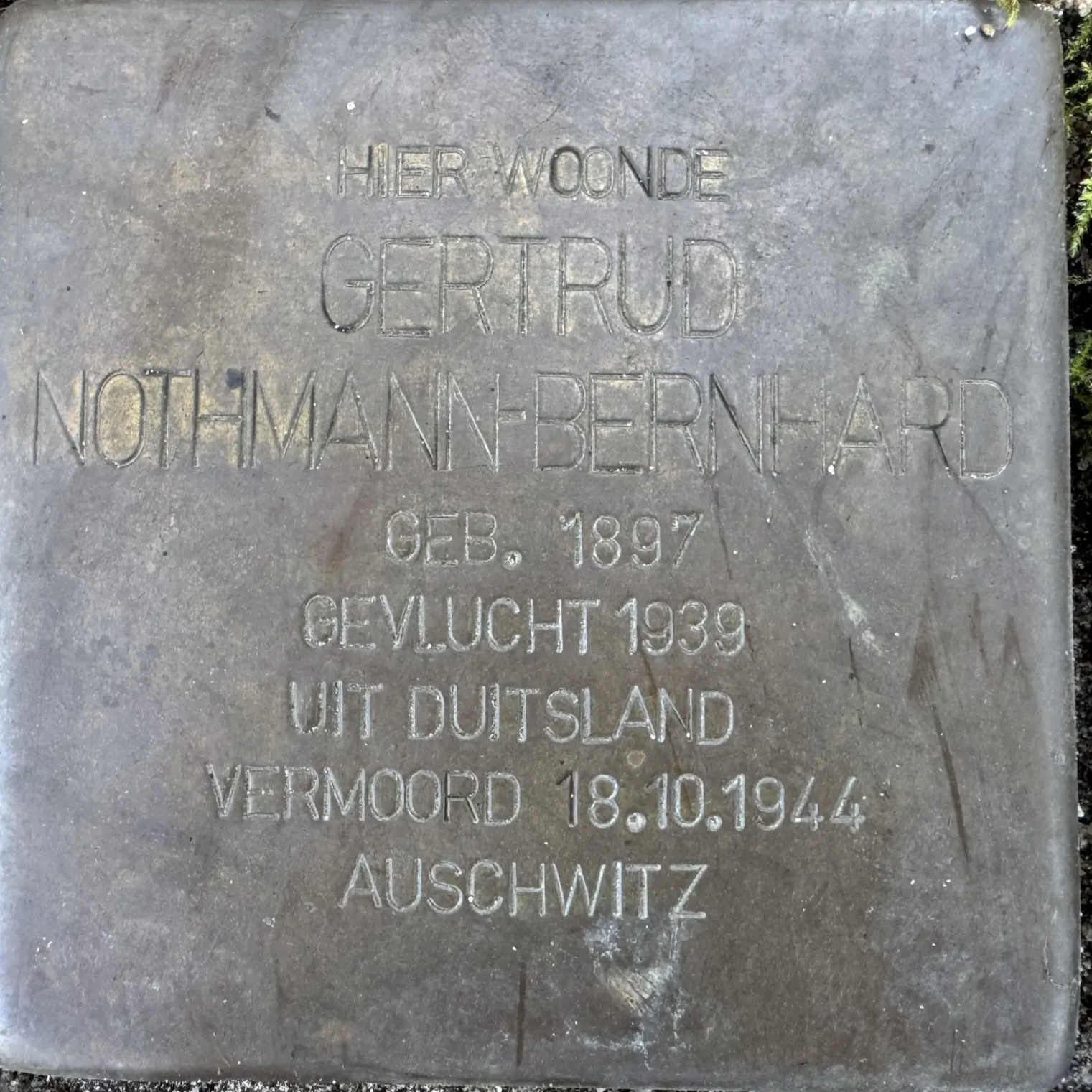Struikelsteen voor Gertrud Nothmann-Bernhard