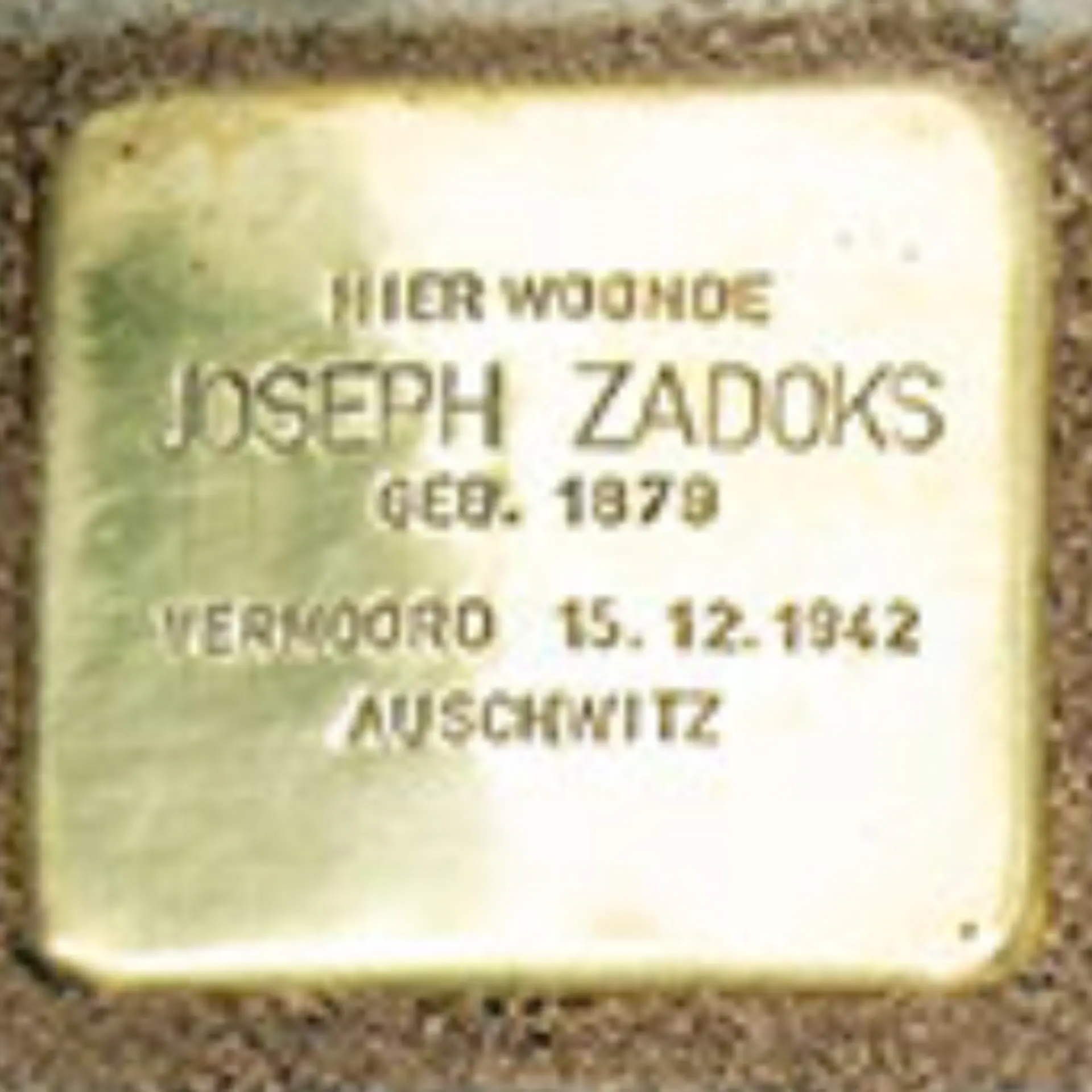 Struikelsteen voor Joseph Zadoks