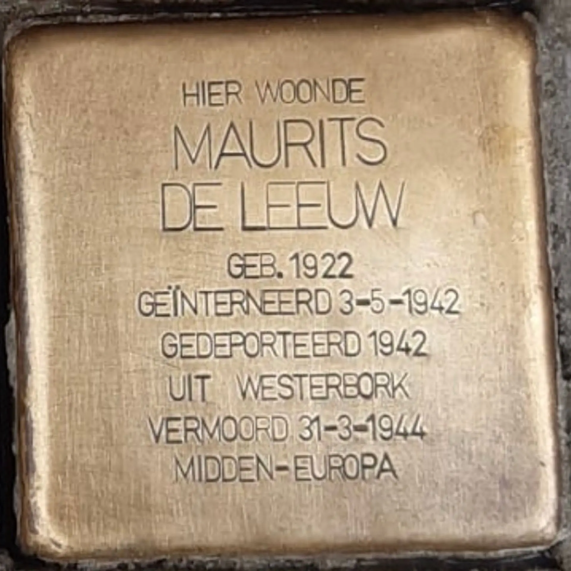 Struikelsteen voor Maurits Salomon de Leeuw