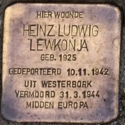 Struikelsteen voor Heinz Ludwig Lewkonja
