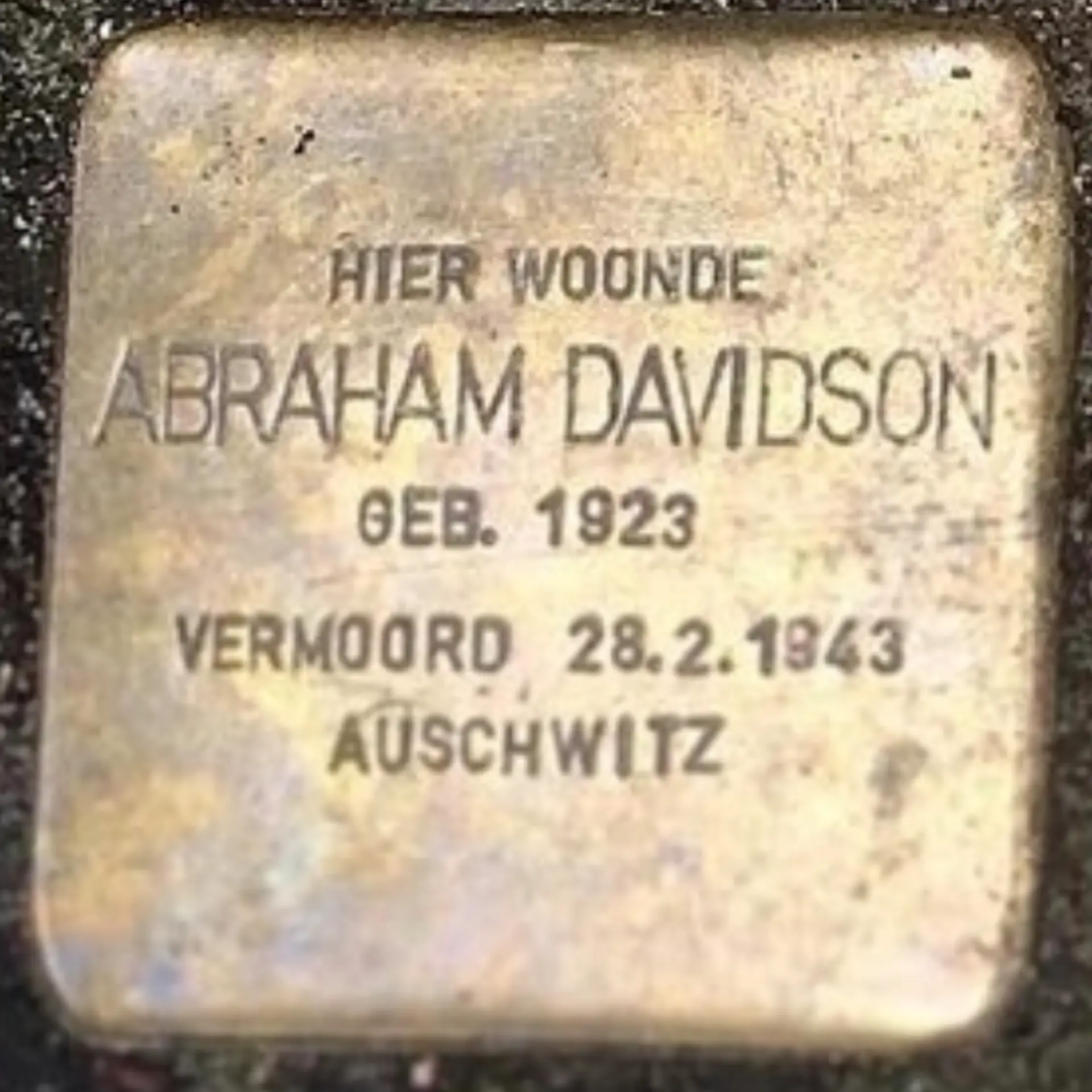 Struikelsteen voor Abraham Davidson