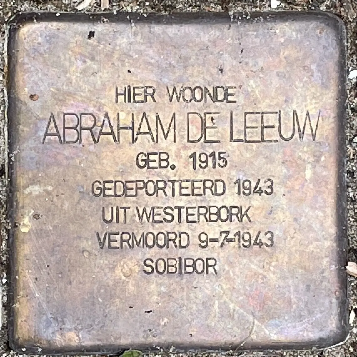 Struikelsteen voor Abraham de Leeuw