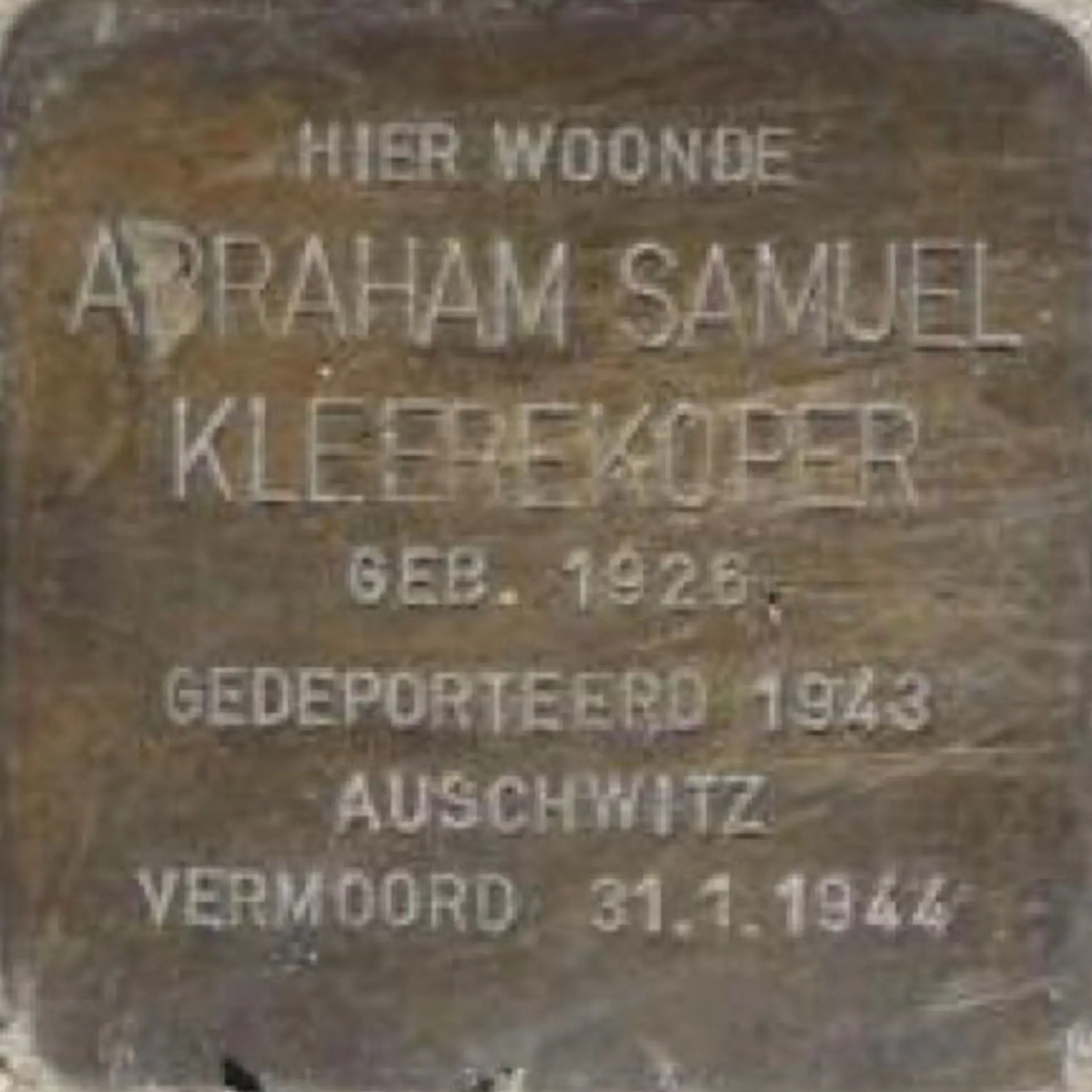 Struikelsteen voor Abraham Samuel Kleerekoper