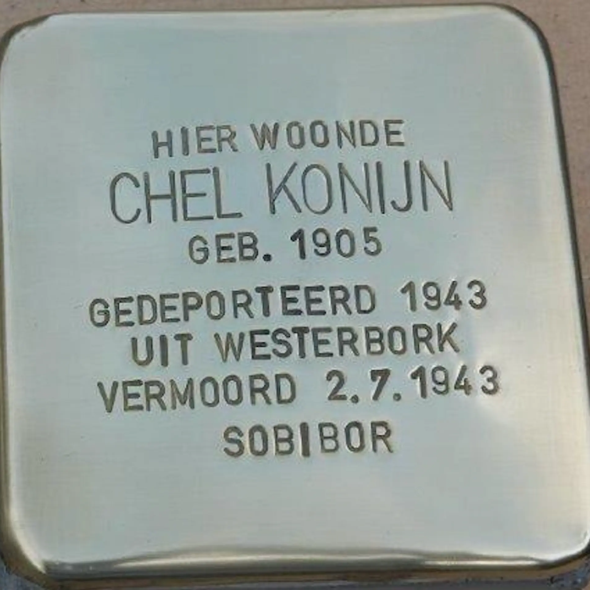 Struikelsteen voor Rachel (Chel) Konijn