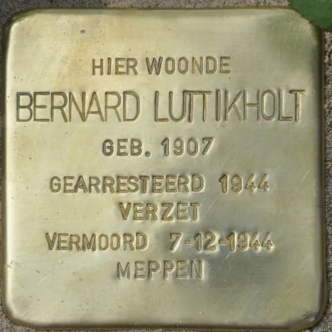 Struikelsteen voor Johannes Bernardus Luttikholt