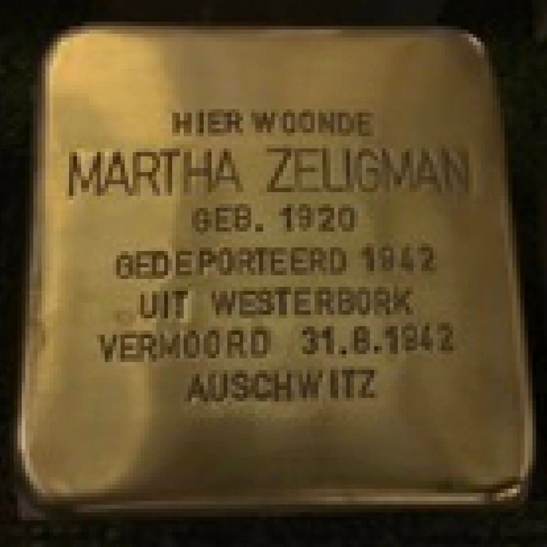 Struikelsteen voor Martha Zeligman