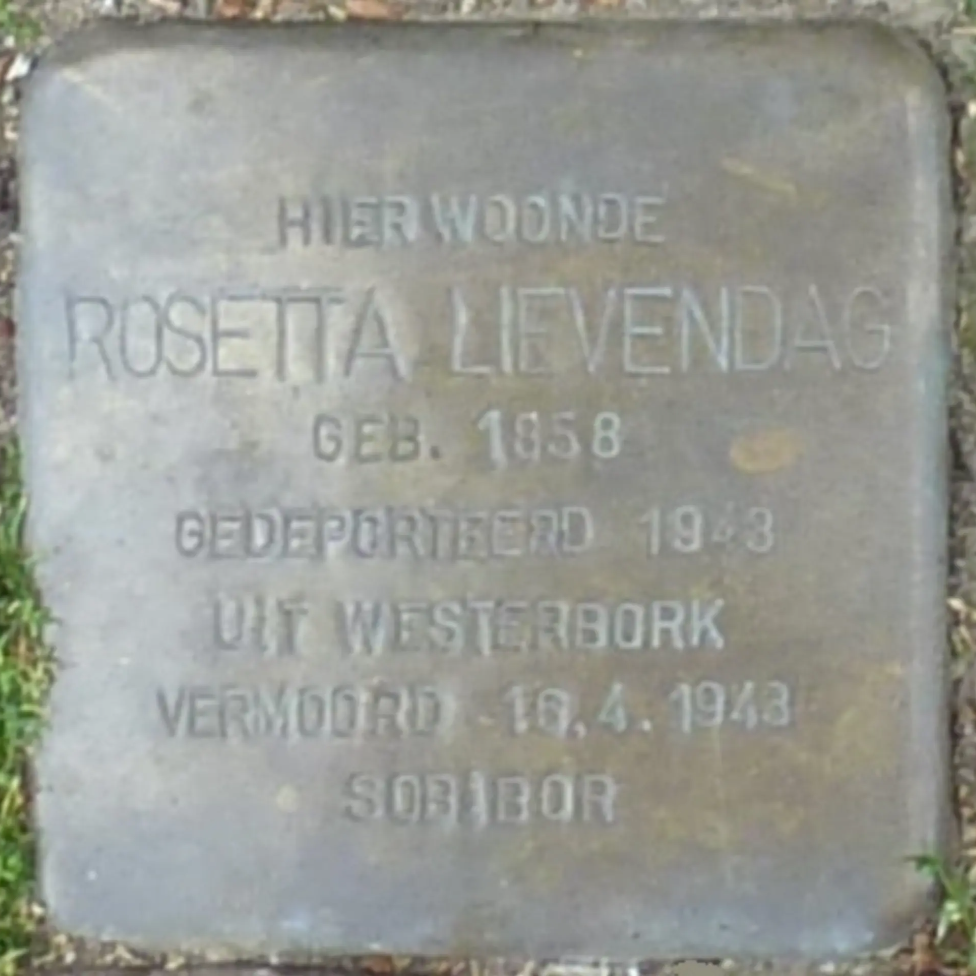 Struikelsteen voor Rosetta Lievendag