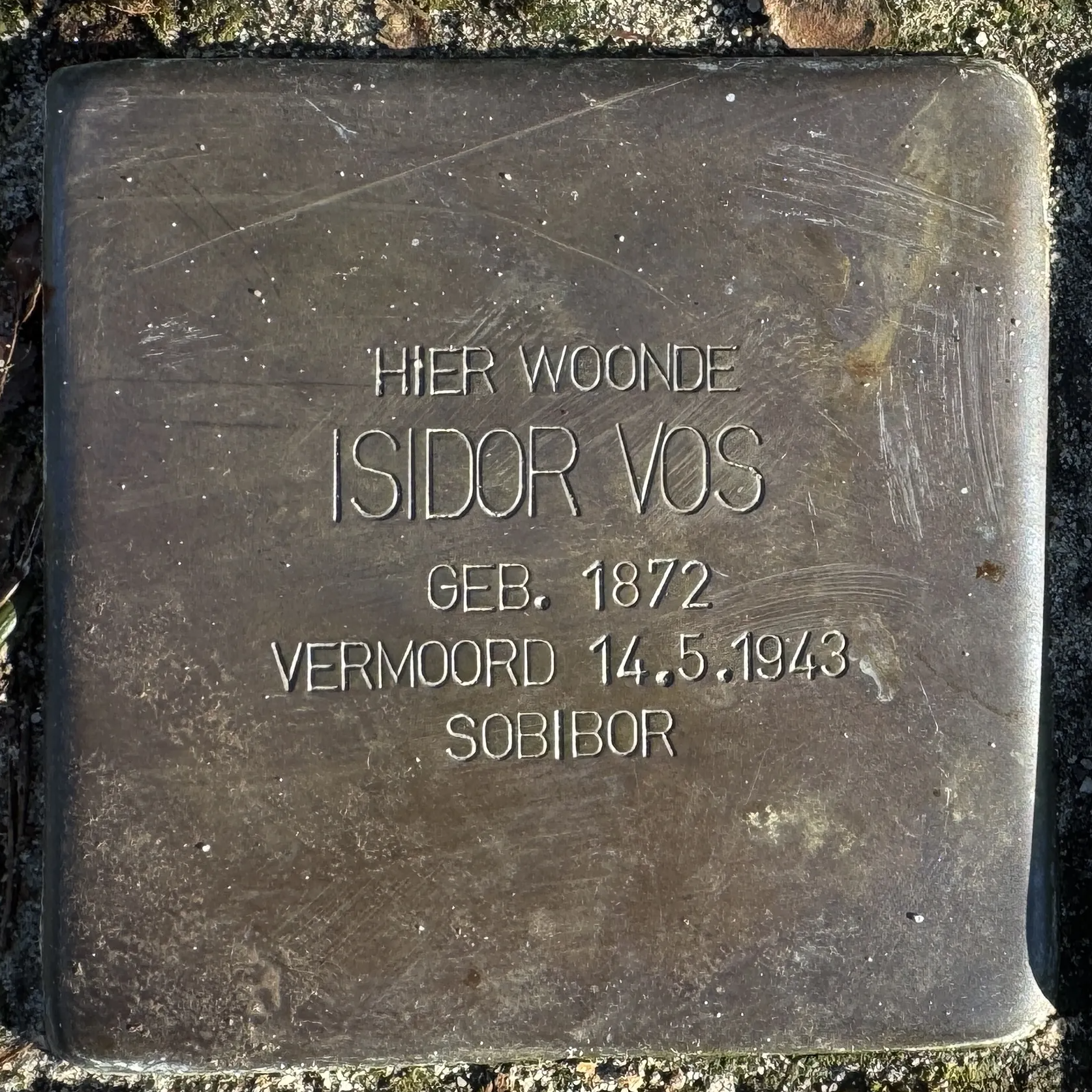 Struikelsteen voor Isidore Vos