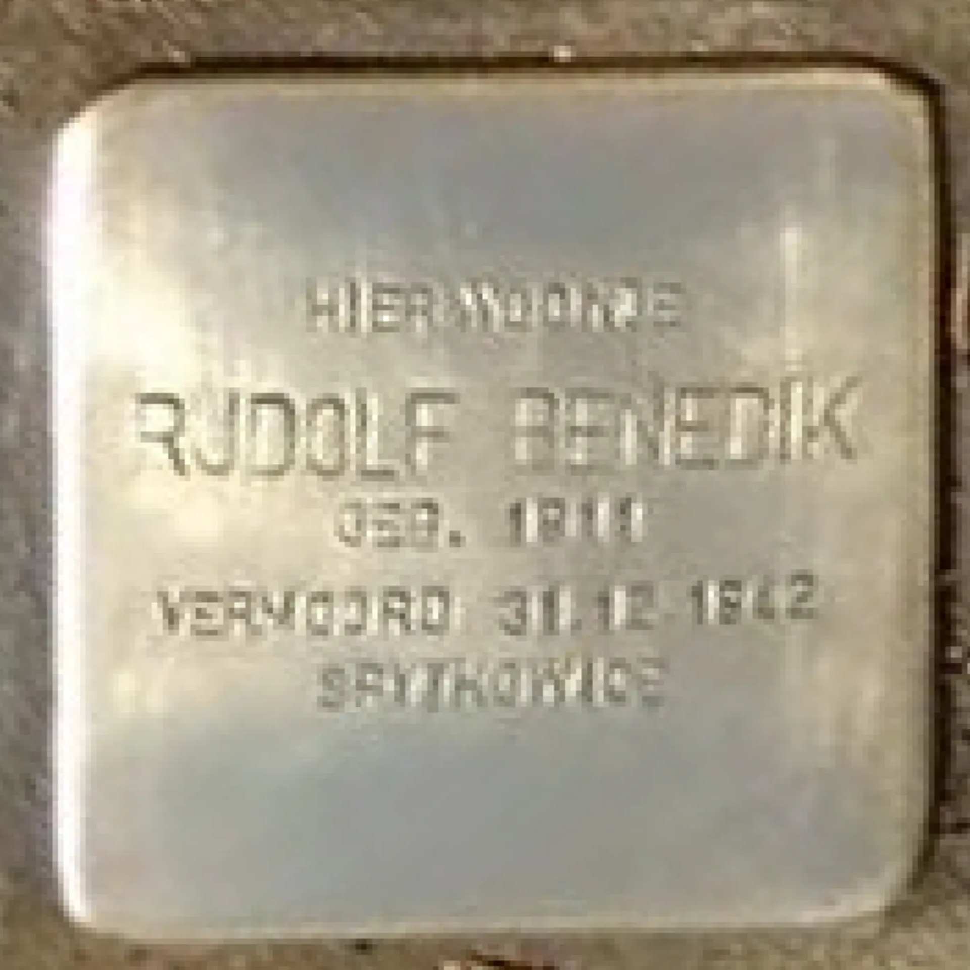 Struikelsteen voor Rudolf Benedic (Benedik)