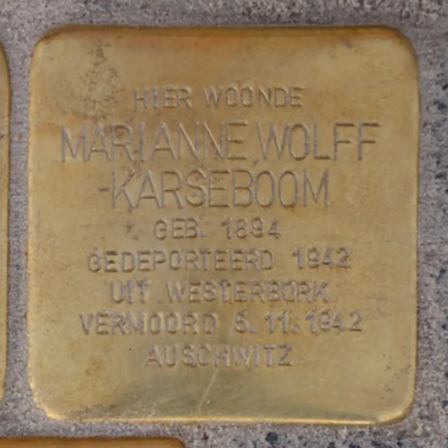 Struikelsteen voor Marianne Wolff-Karseboom