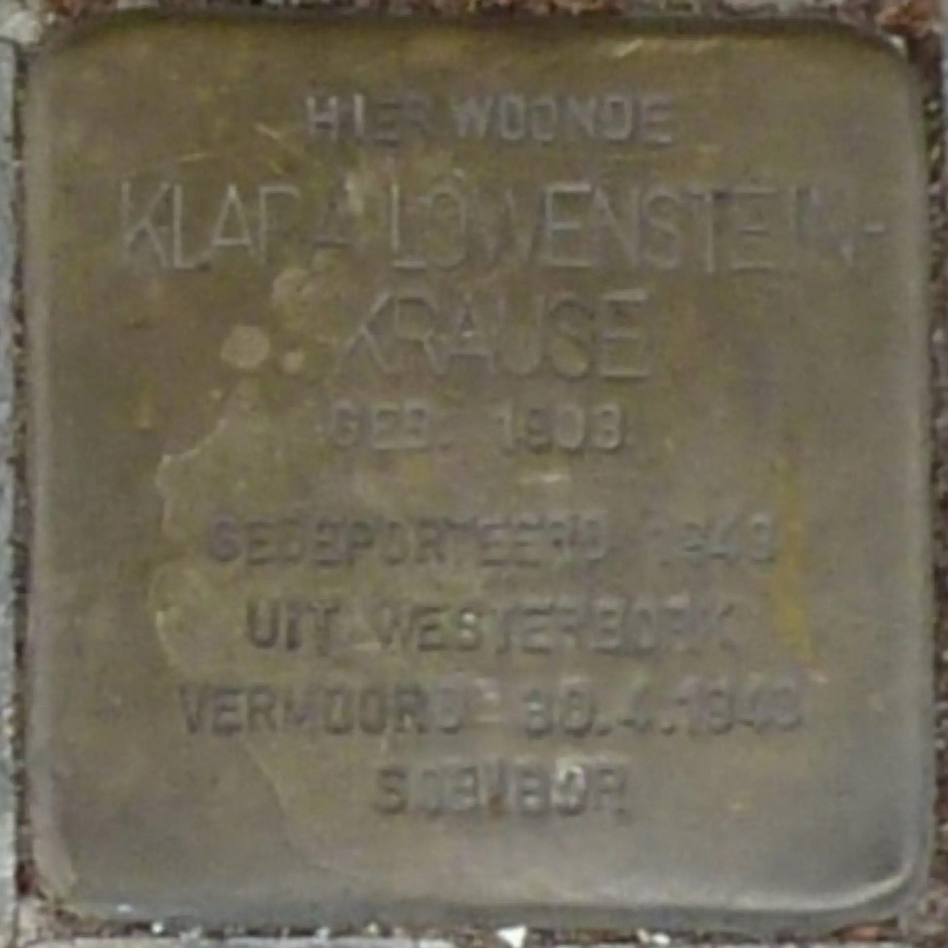 Struikelsteen voor Klara Löwenstein-Krause
