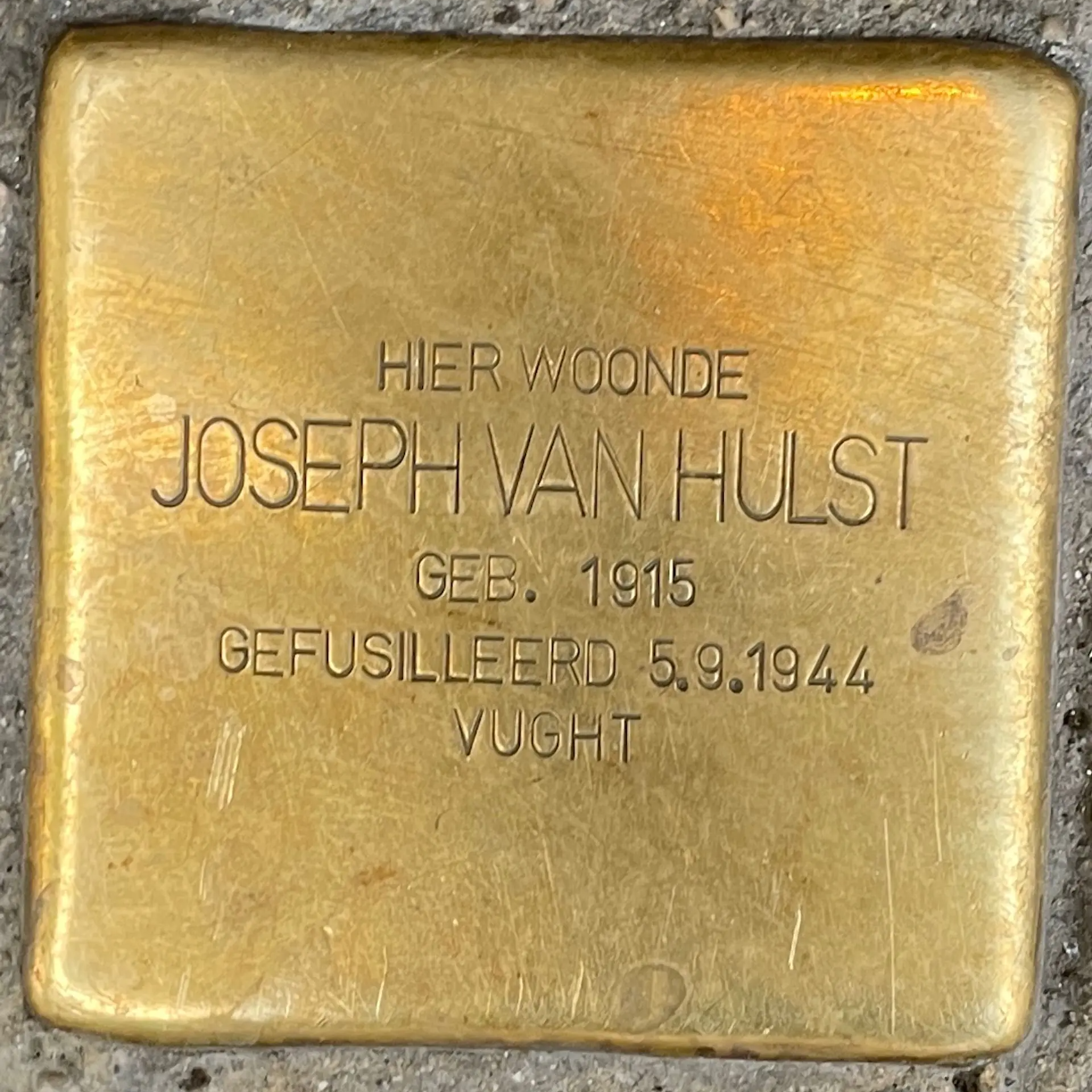 Struikelsteen voor Joseph van Hulst