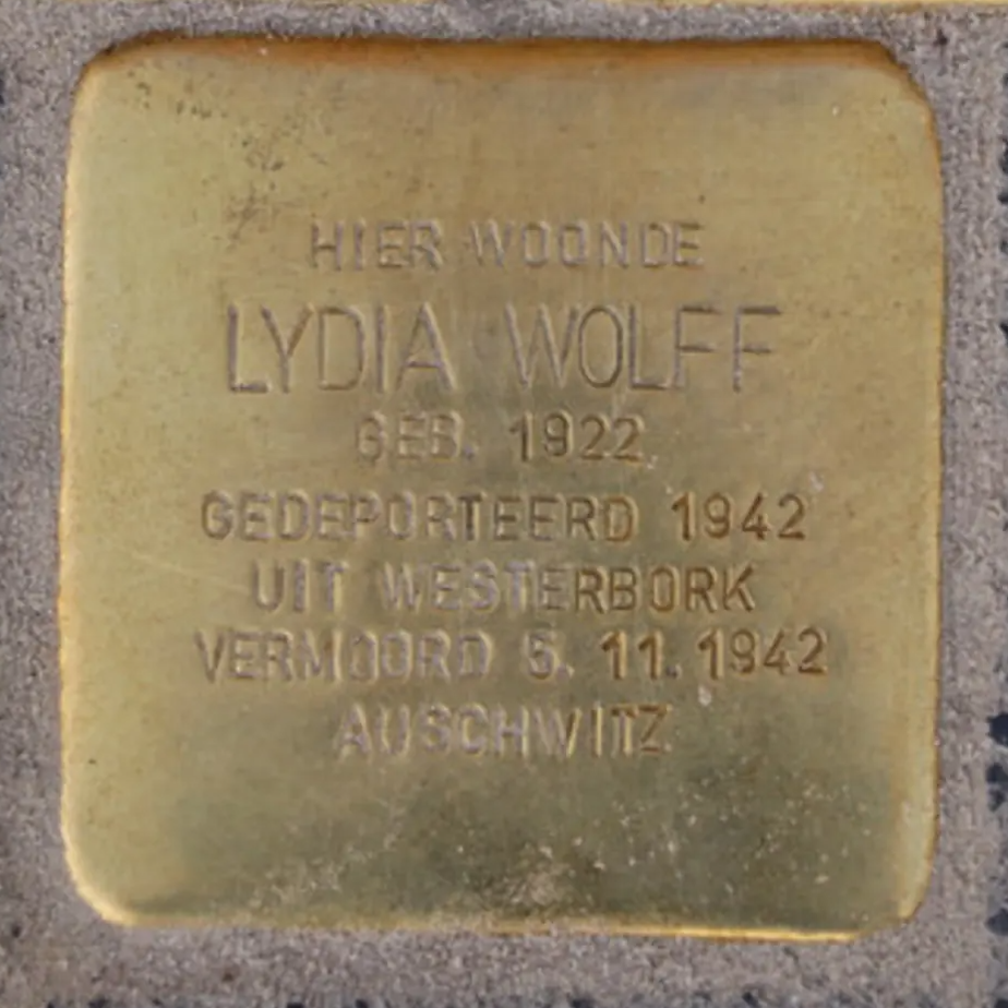 Struikelsteen voor Lydia Wolff