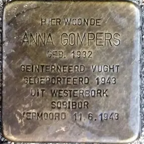 Struikelsteen voor Anna Gompers