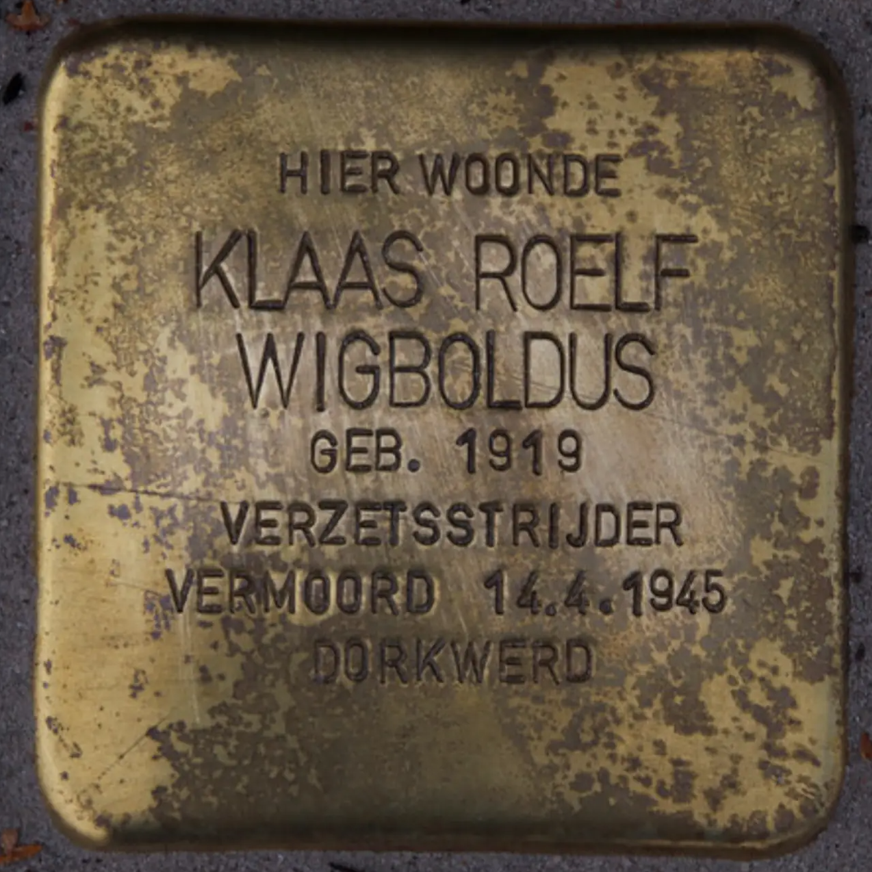 Struikelsteen voor Klaas Roelf Wigboldus