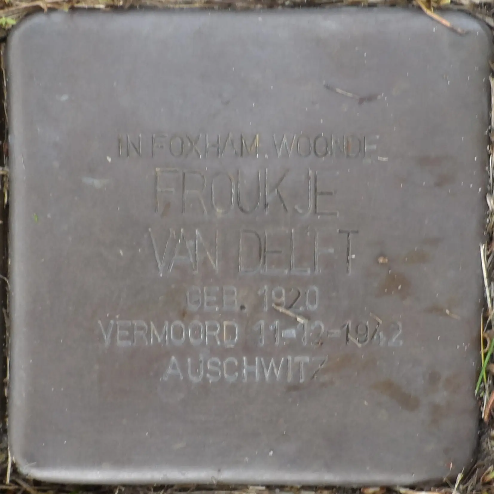 Struikelsteen voor Froukje van Delft