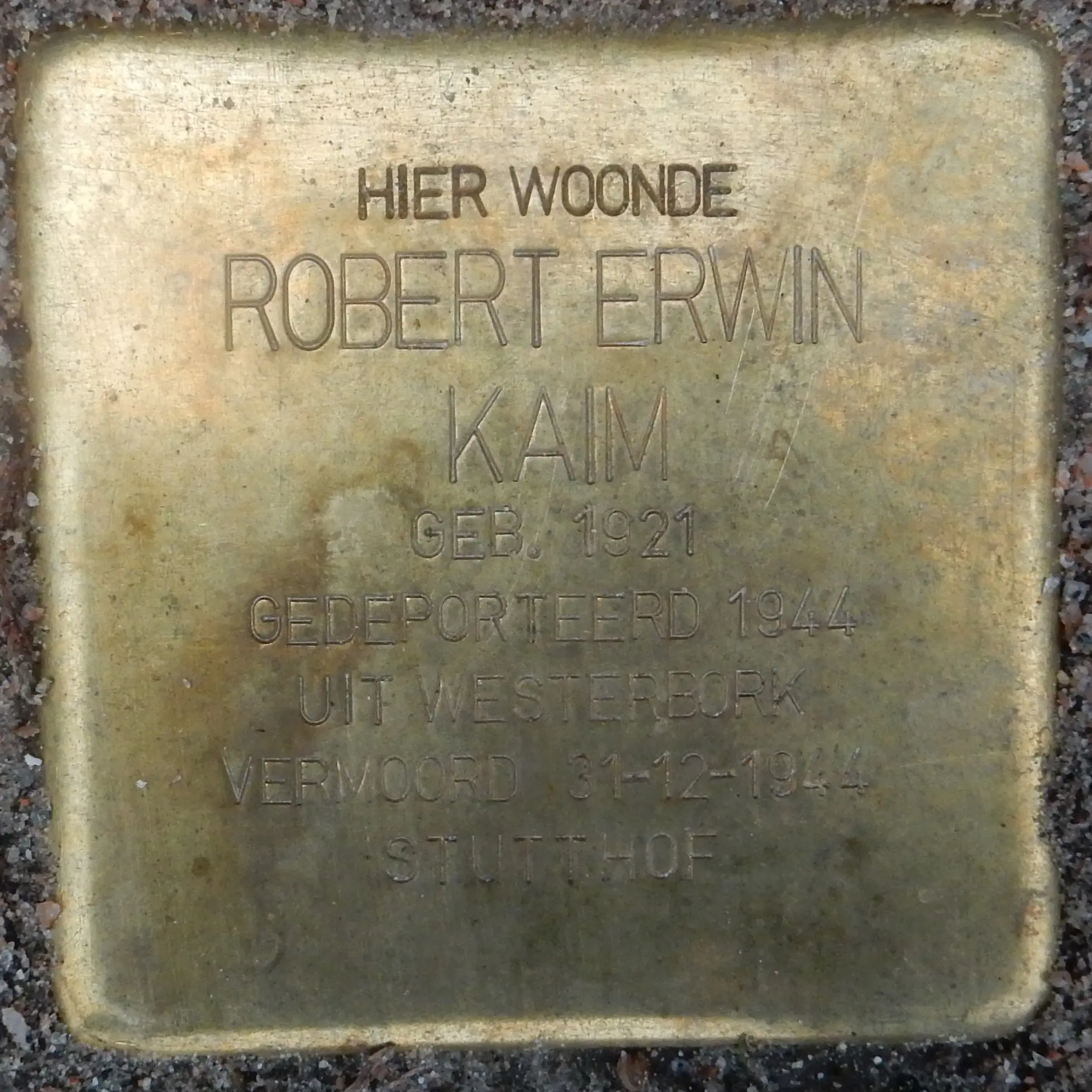 Struikelsteen voor Robert Erwin Kaim