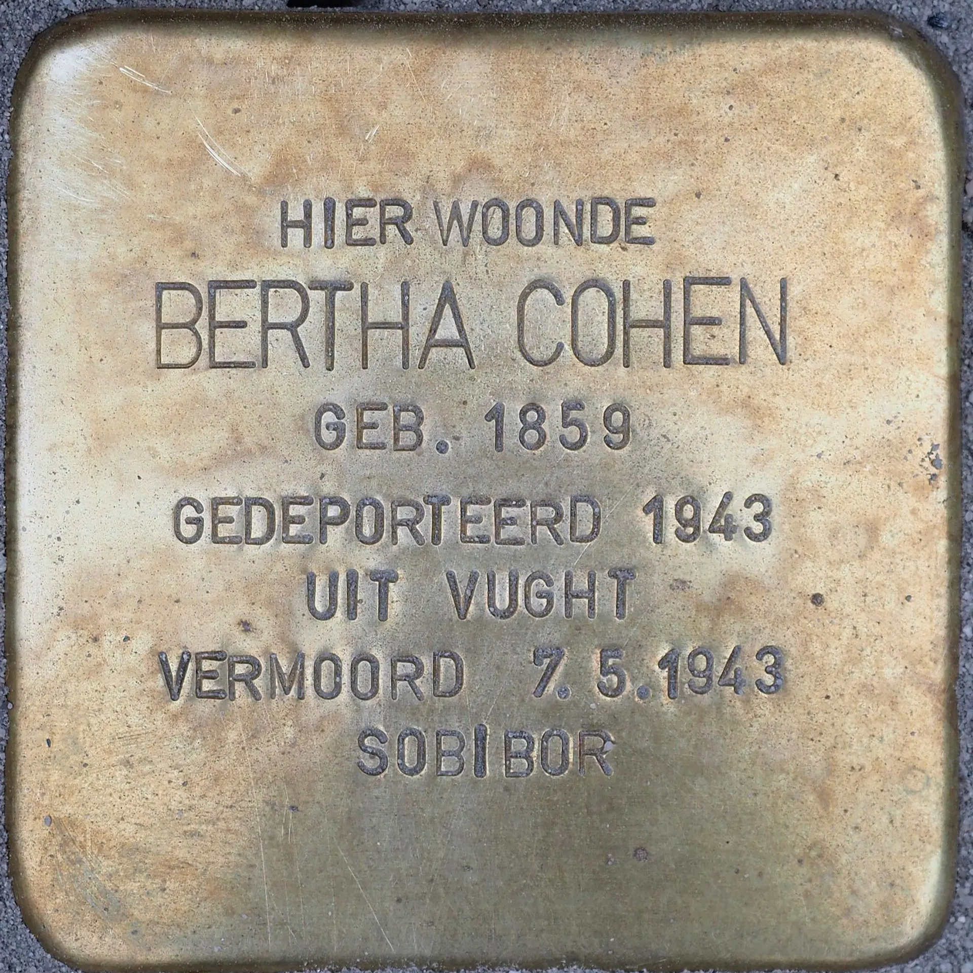 Struikelsteen voor Bertha Cohen
