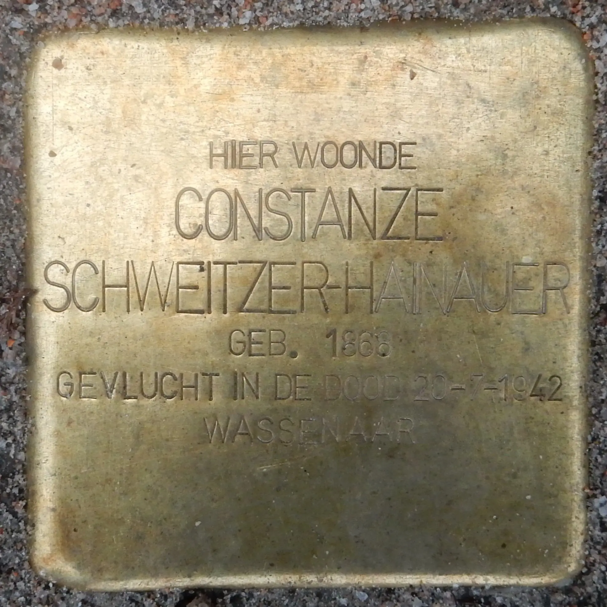 Struikelsteen voor Constanze Schweitzer-Hainauer