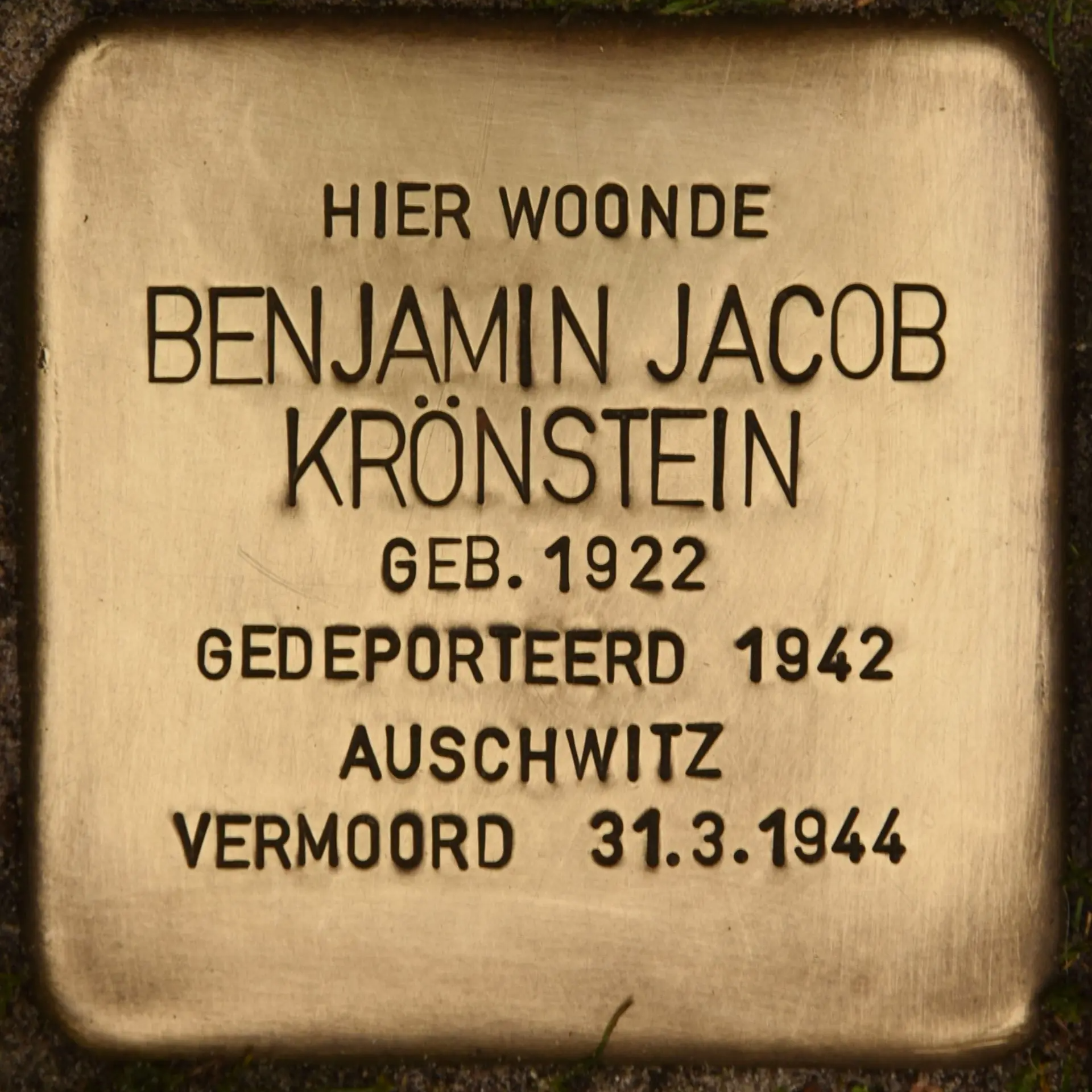 Struikelsteen voor Benjamin Jacob Krönstein