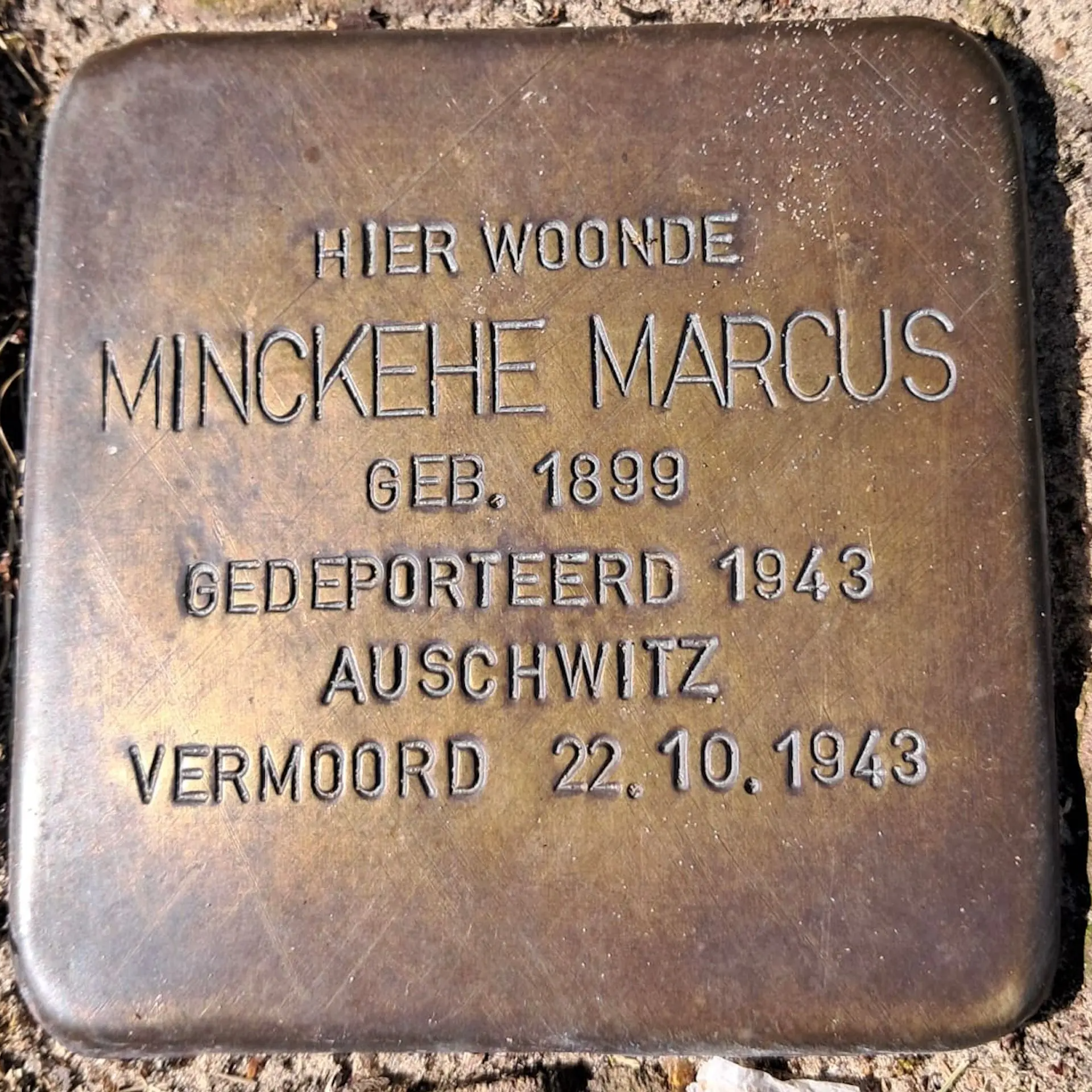 Struikelsteen voor Minckehe Marcus