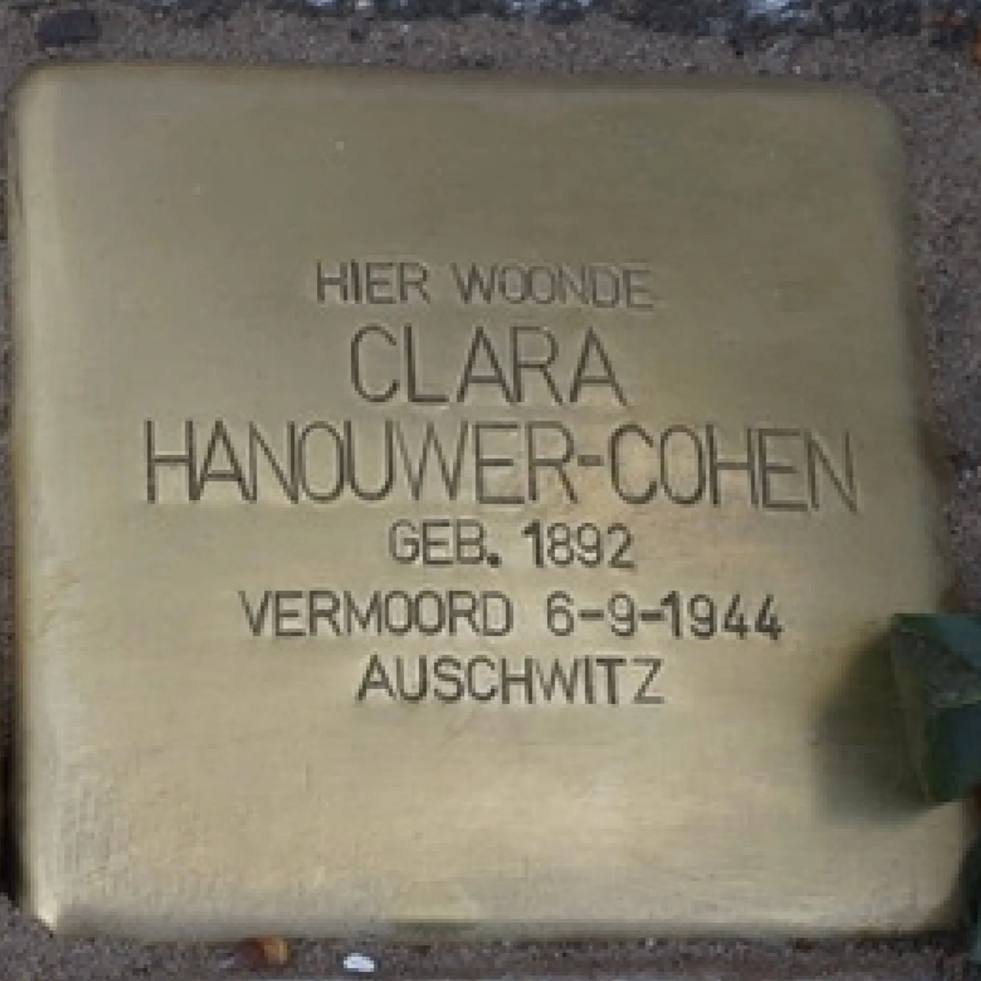 Struikelsteen voor Clara Hanouwer-Cohen