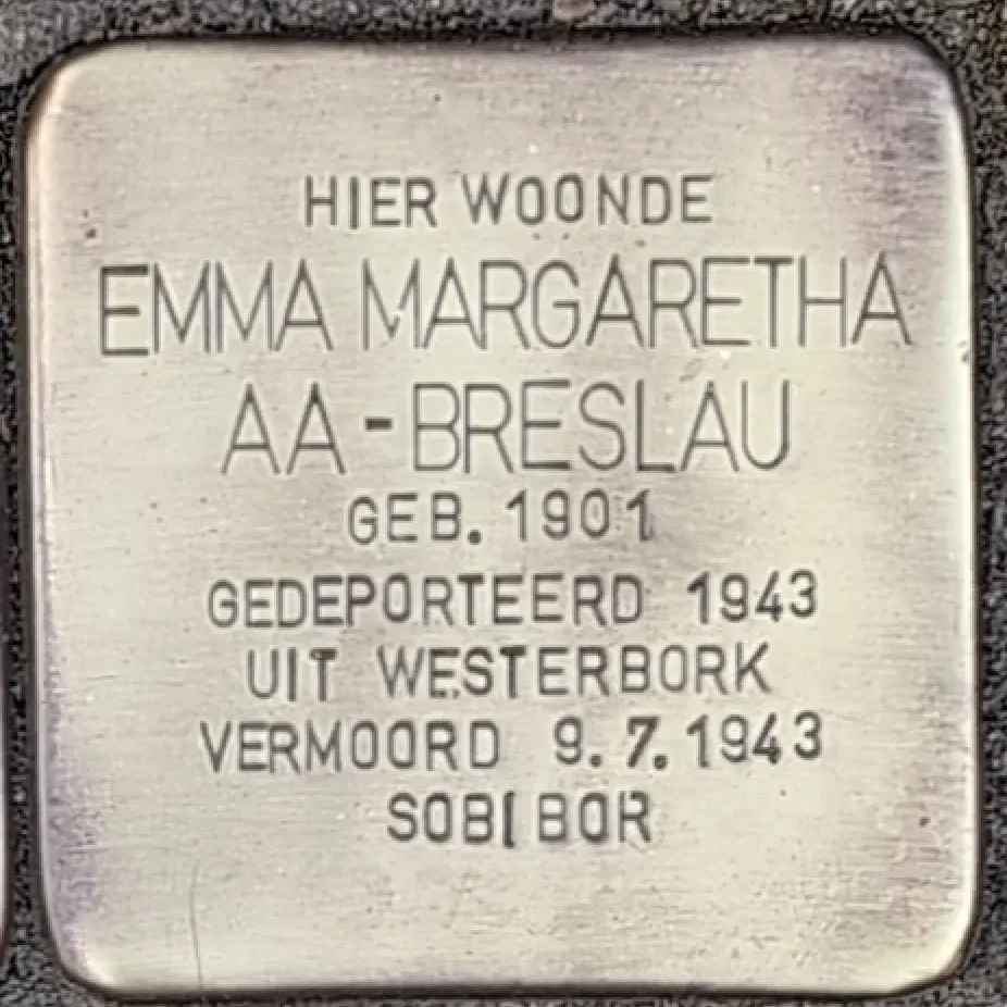 Struikelsteen voor Emma Margaretha Aa-Breslau
