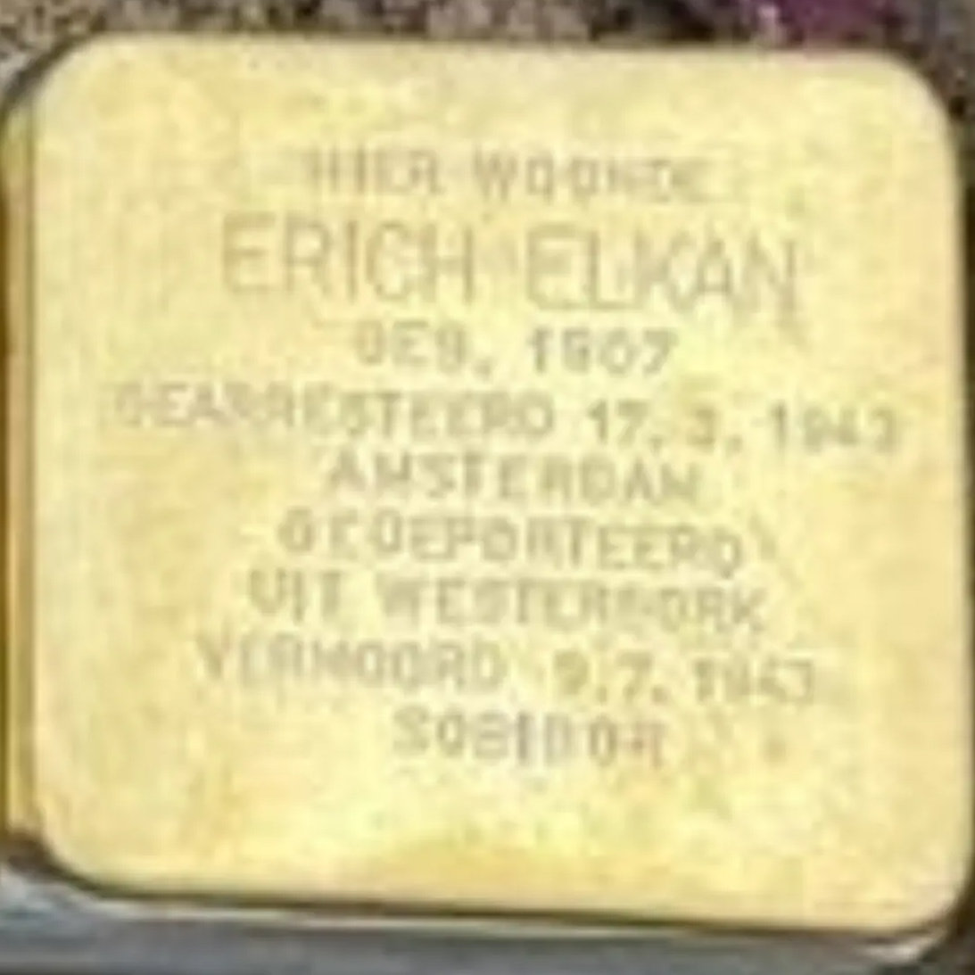 Struikelsteen voor Erich Elkan