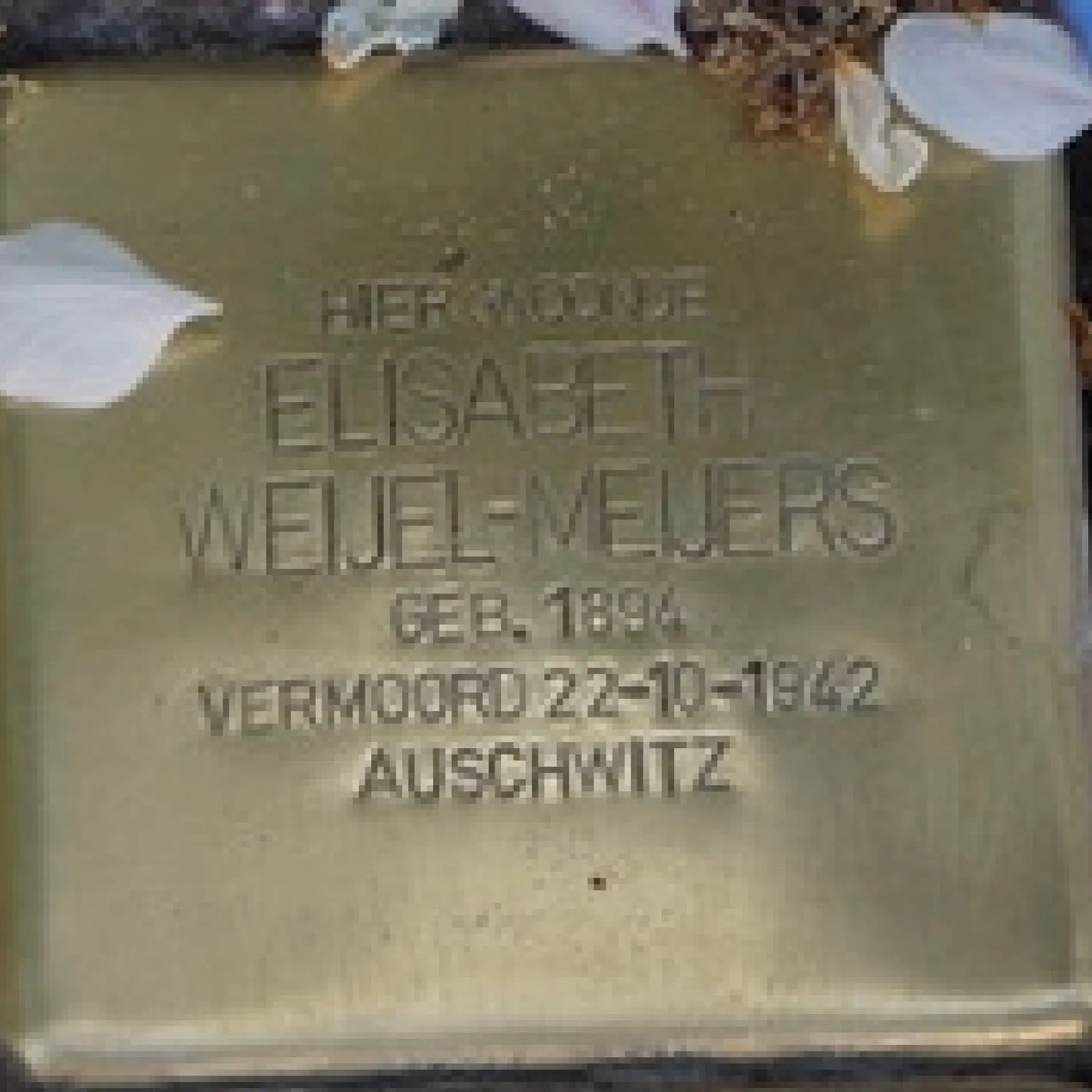 Struikelsteen voor Elisabeth Weijel-Meijers