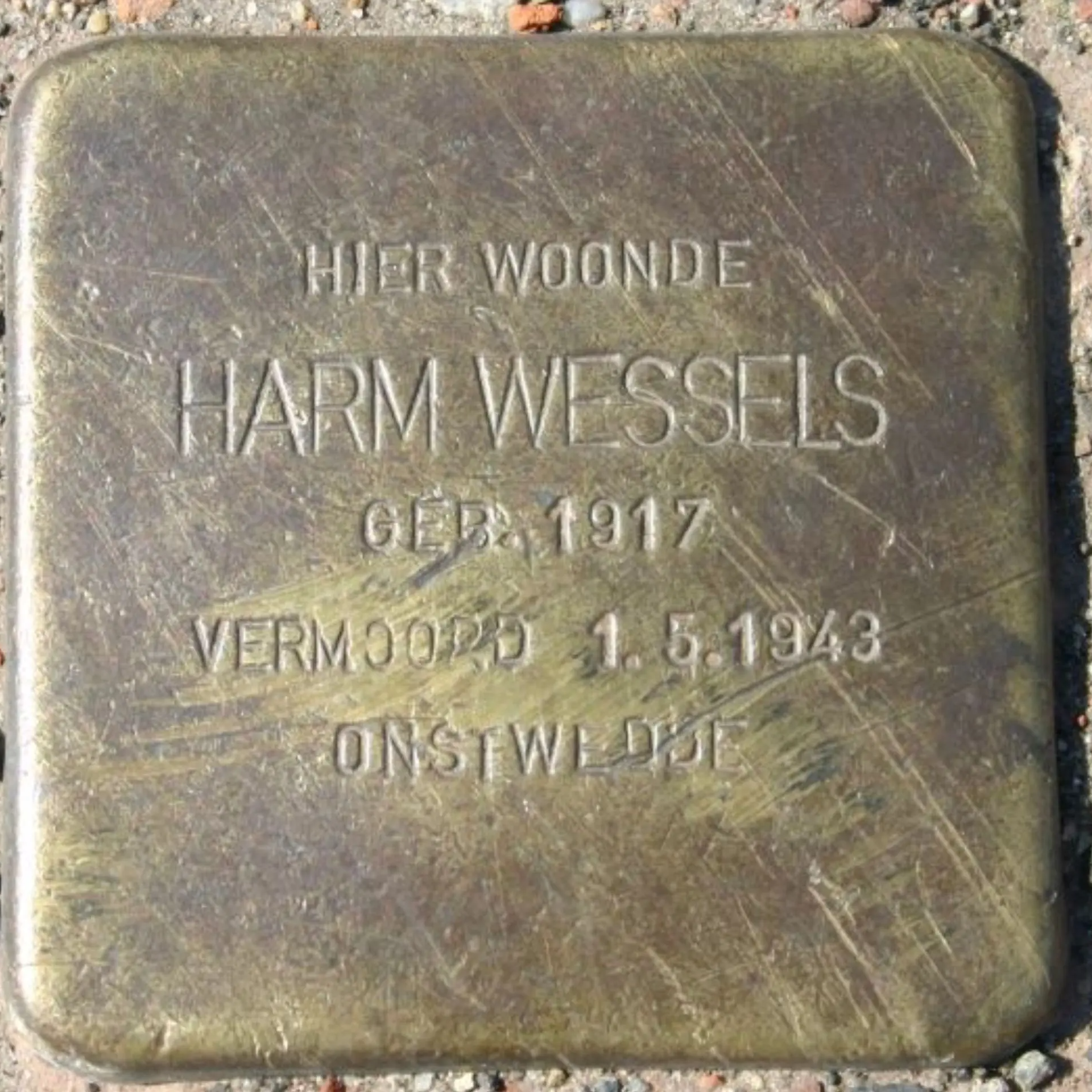 Struikelsteen voor Harm Wessels