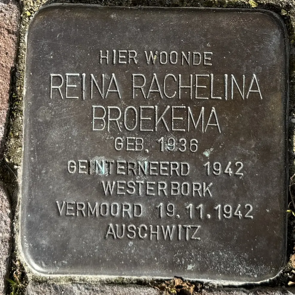 Struikelsteen voor Reina Broekema-van Dam