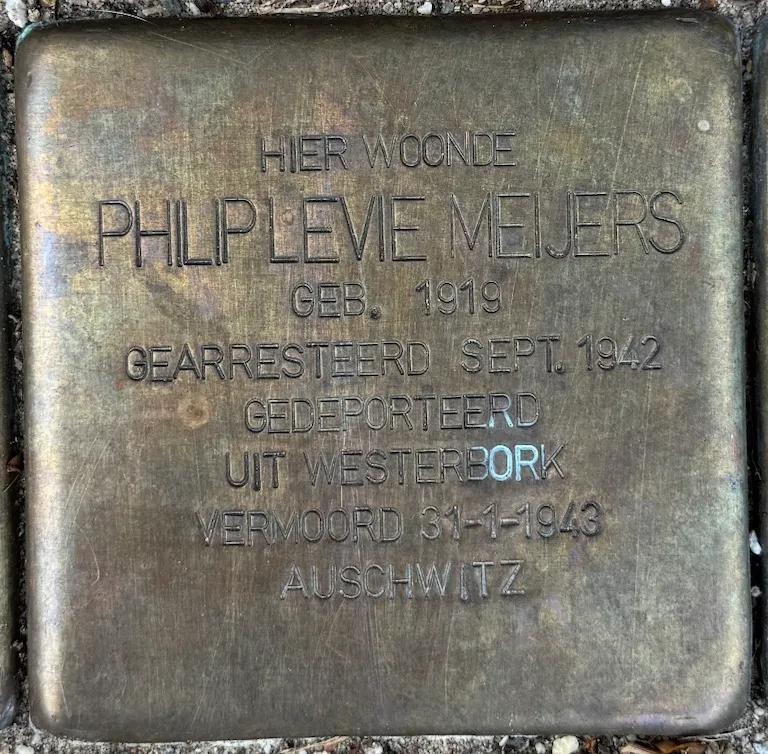 Struikelsteen voor Philip Levie Meijers